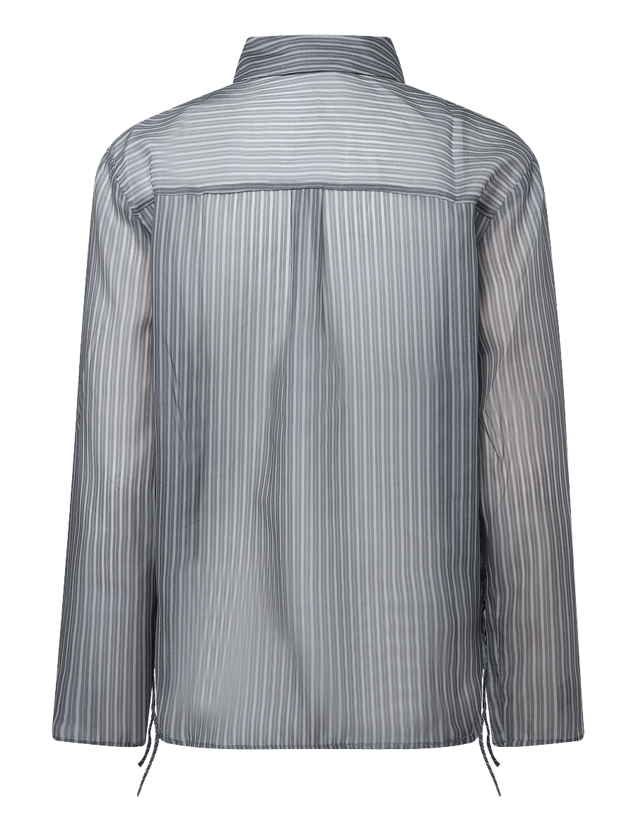 Topshop - TSDELALI LS STRIPE DOUBLELAYER SHIRT WVN - langärmlige hemden - charcoal gray - 2