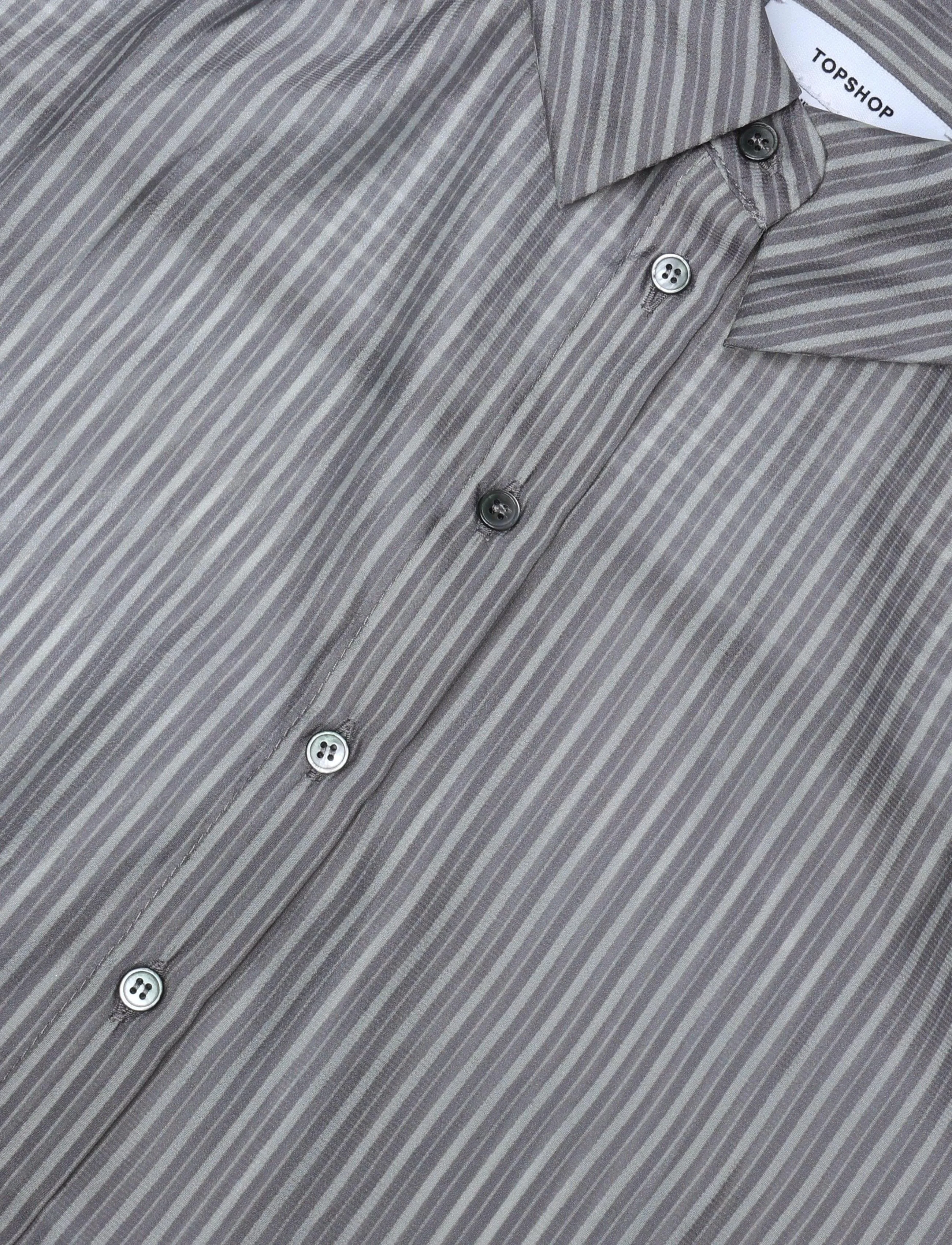 Topshop - TSDELALI LS STRIPE DOUBLELAYER SHIRT WVN - langärmlige hemden - charcoal gray - 5