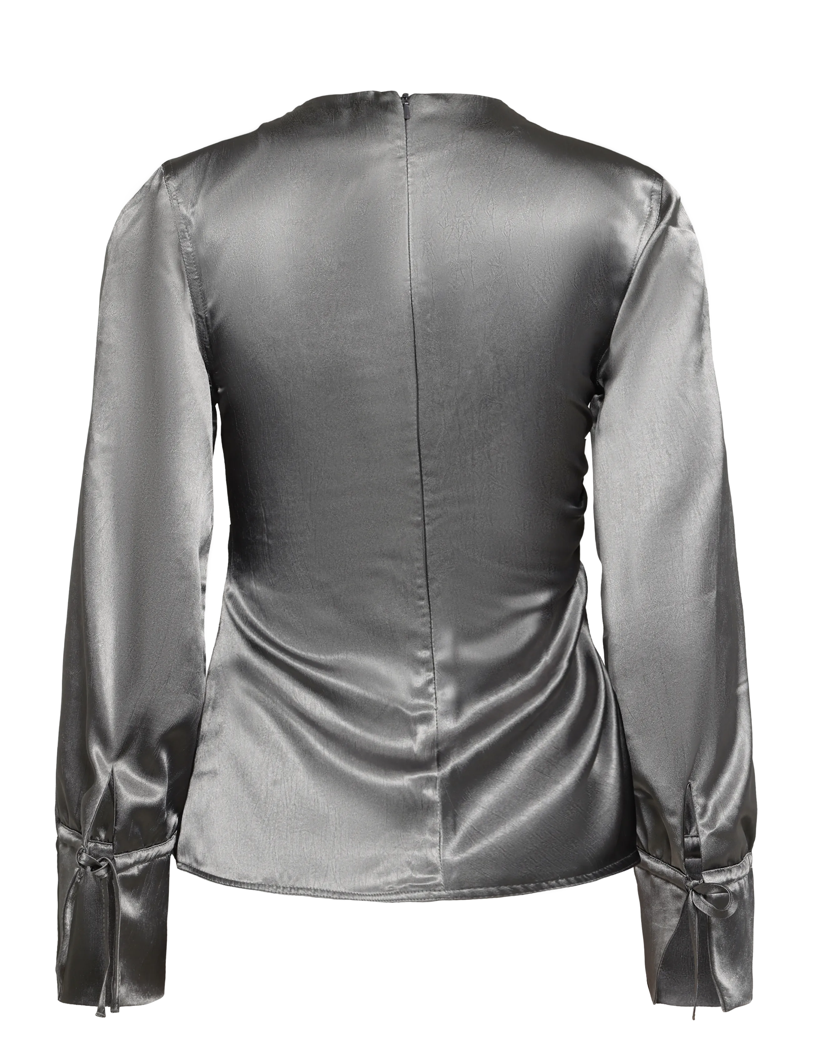 Topshop - TSDENKA LS SHOULDER PAD FUNNEL TOP WVN - charcoal gray - 2