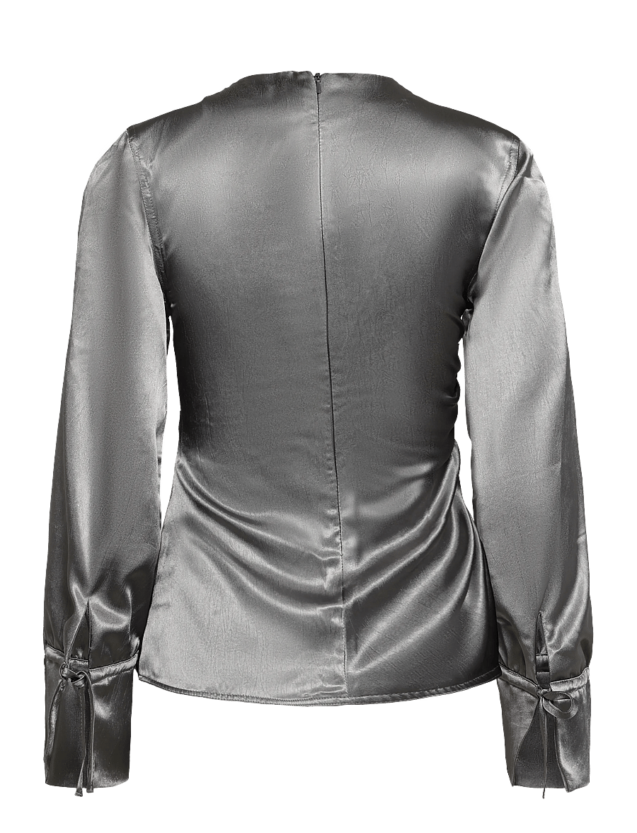 Topshop - TSDENKA LS SHOULDER PAD FUNNEL TOP WVN - charcoal gray - 2