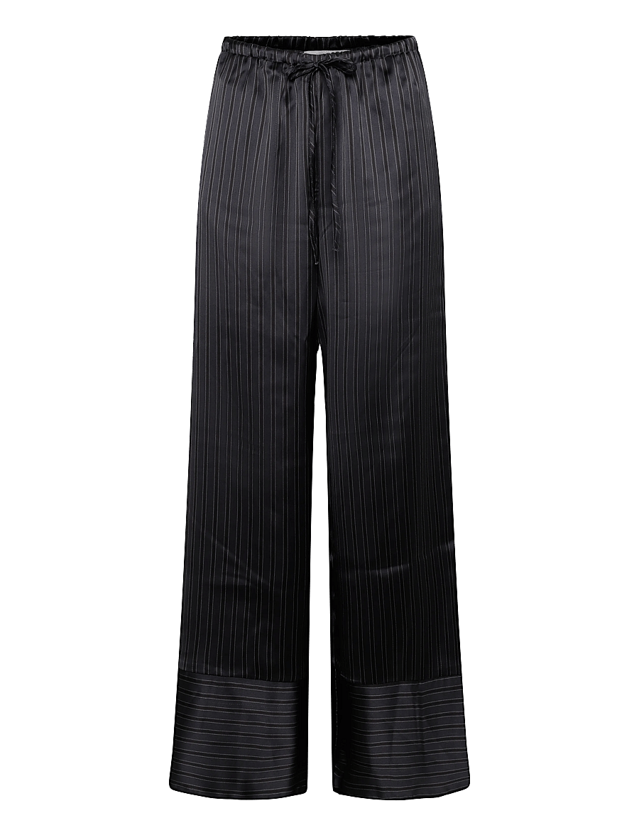 Topshop - TSARDO SATIN TIE WAIST TROUSER WVN - bukser med brede ben - charcoal gray - 0