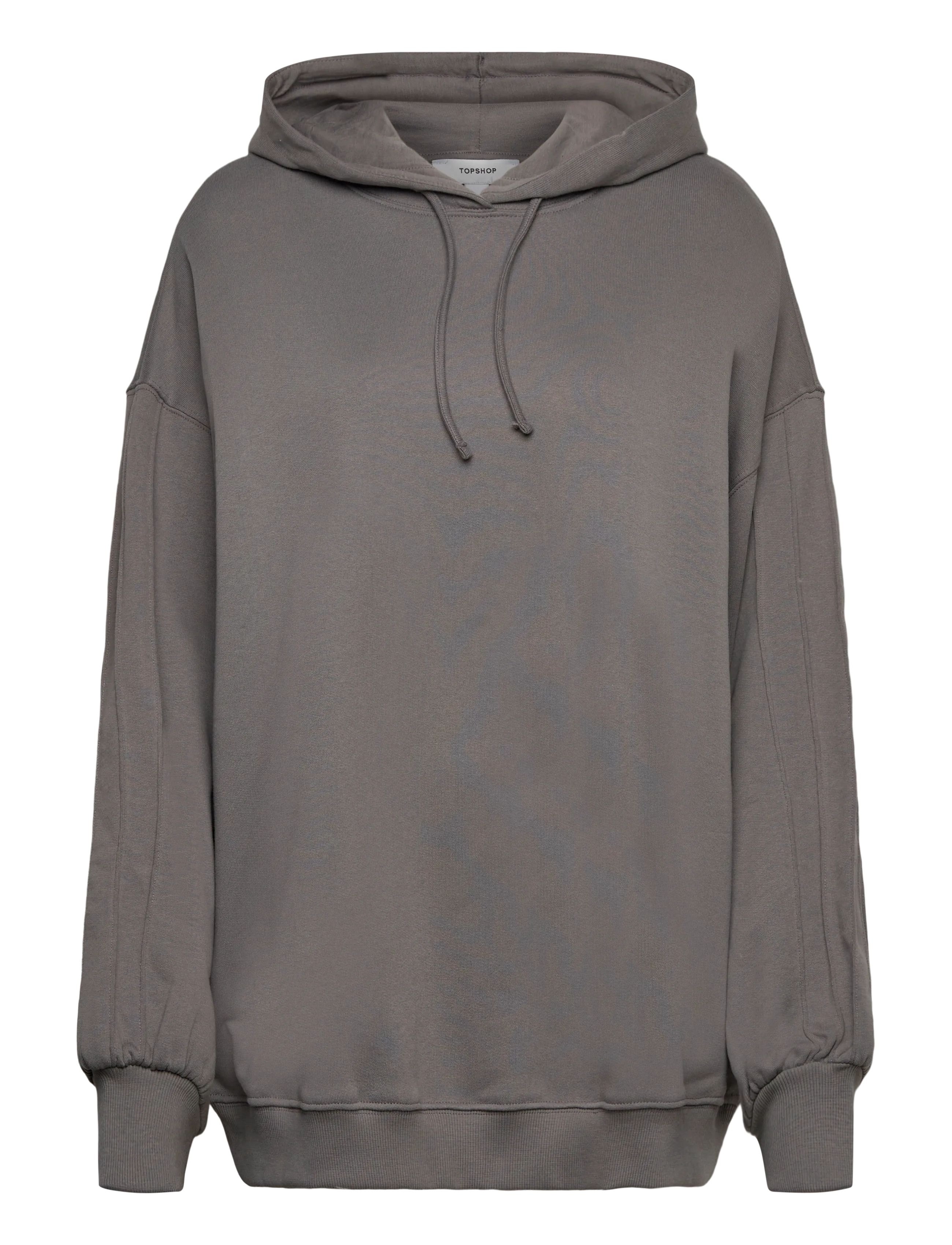 Topshop TSBERA L/S OVERSIZED DETAIL HOODIE JRS - Sweatshirts - CHARCOAL GRAY / grey