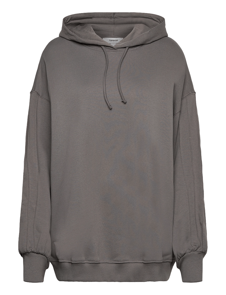 Topshop - TSBERA L/S OVERSIZED DETAIL HOODIE JRS - hættetrøjer - charcoal gray - 1