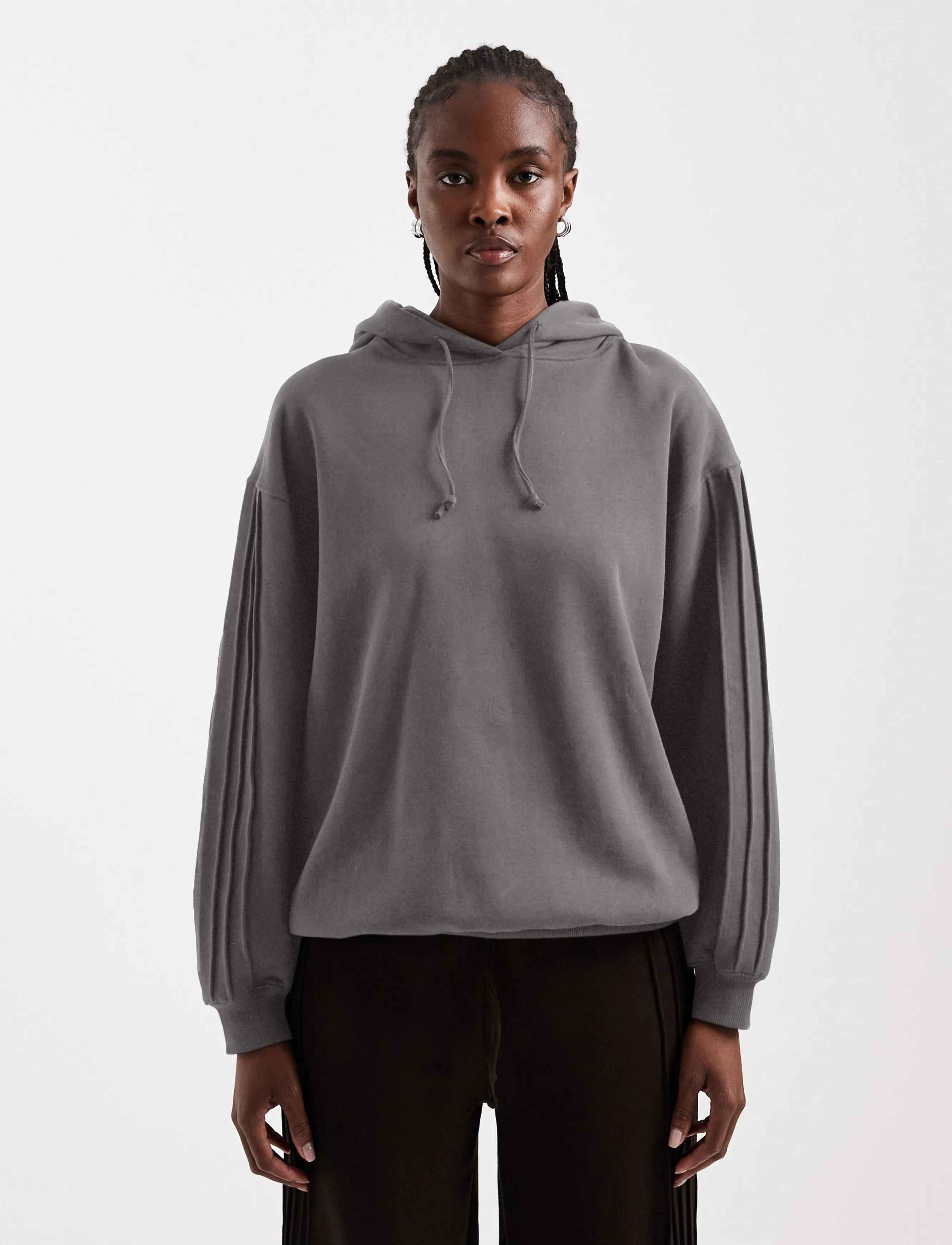 Topshop - TSBERA L/S OVERSIZED DETAIL HOODIE JRS - hættetrøjer - charcoal gray - 0