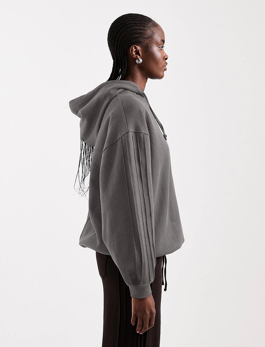 Topshop - TSBERA L/S OVERSIZED DETAIL HOODIE JRS - hættetrøjer - charcoal gray - 4