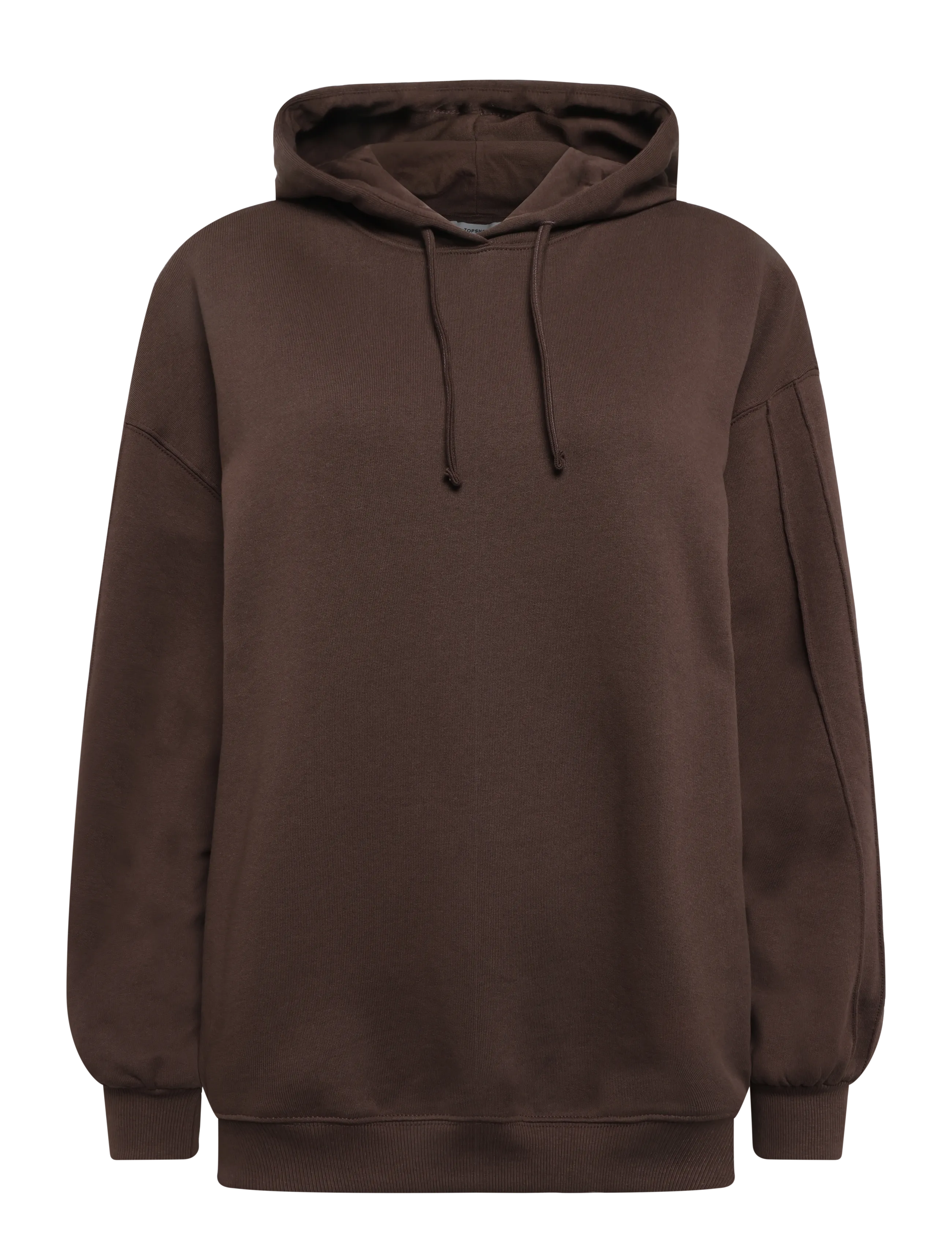 Topshop TSBERA L/S OVERSIZED DETAIL HOODIE JRS - Tänavastiil - CHOCOLATE BROWN / brown