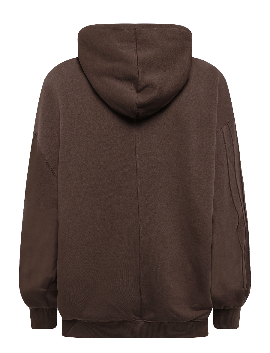 Topshop - TSBERA L/S OVERSIZED DETAIL HOODIE JRS - kapuutsiga pusad - chocolate brown - 2