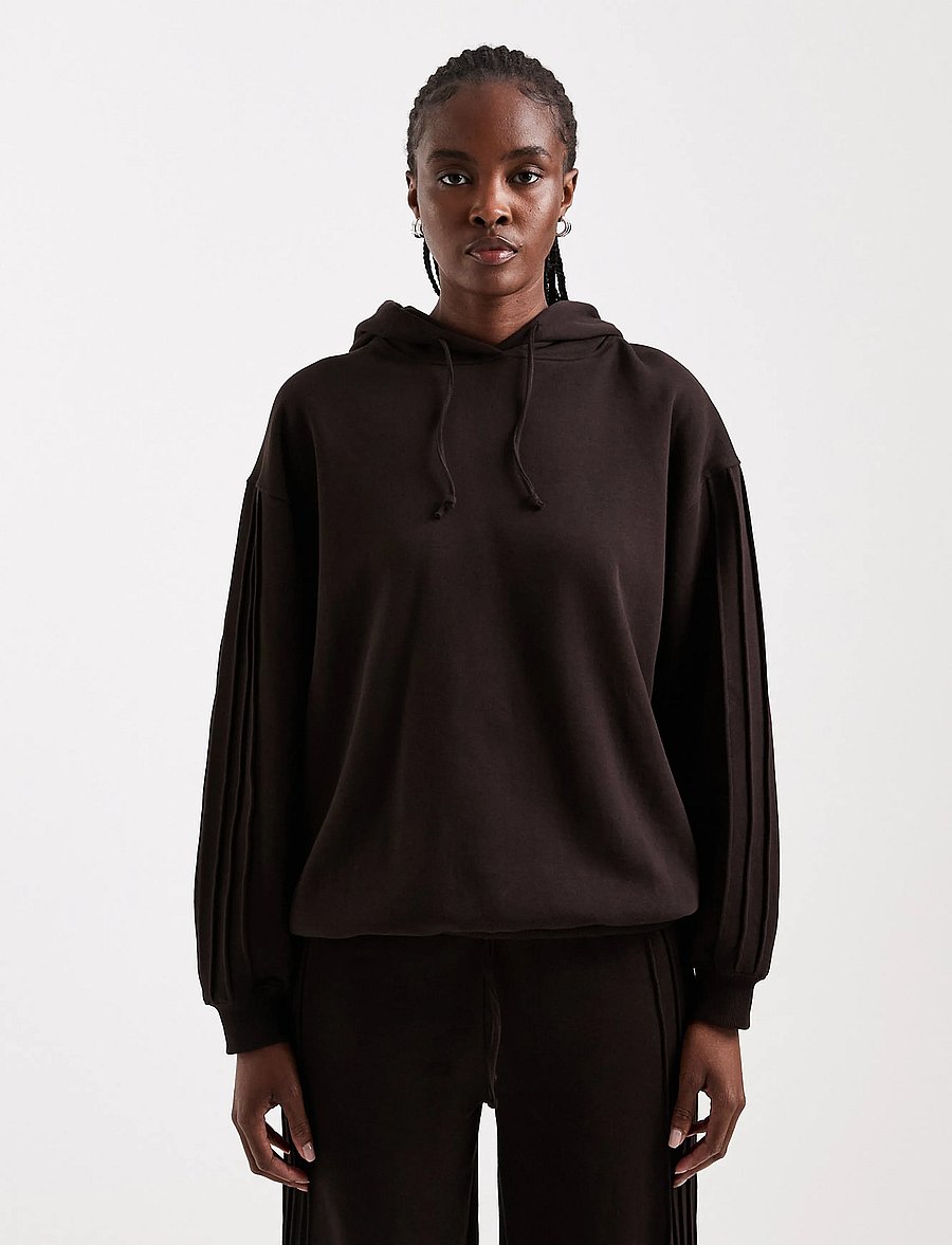 Topshop - TSBERA L/S OVERSIZED DETAIL HOODIE JRS - kapuutsiga pusad - chocolate brown - 0