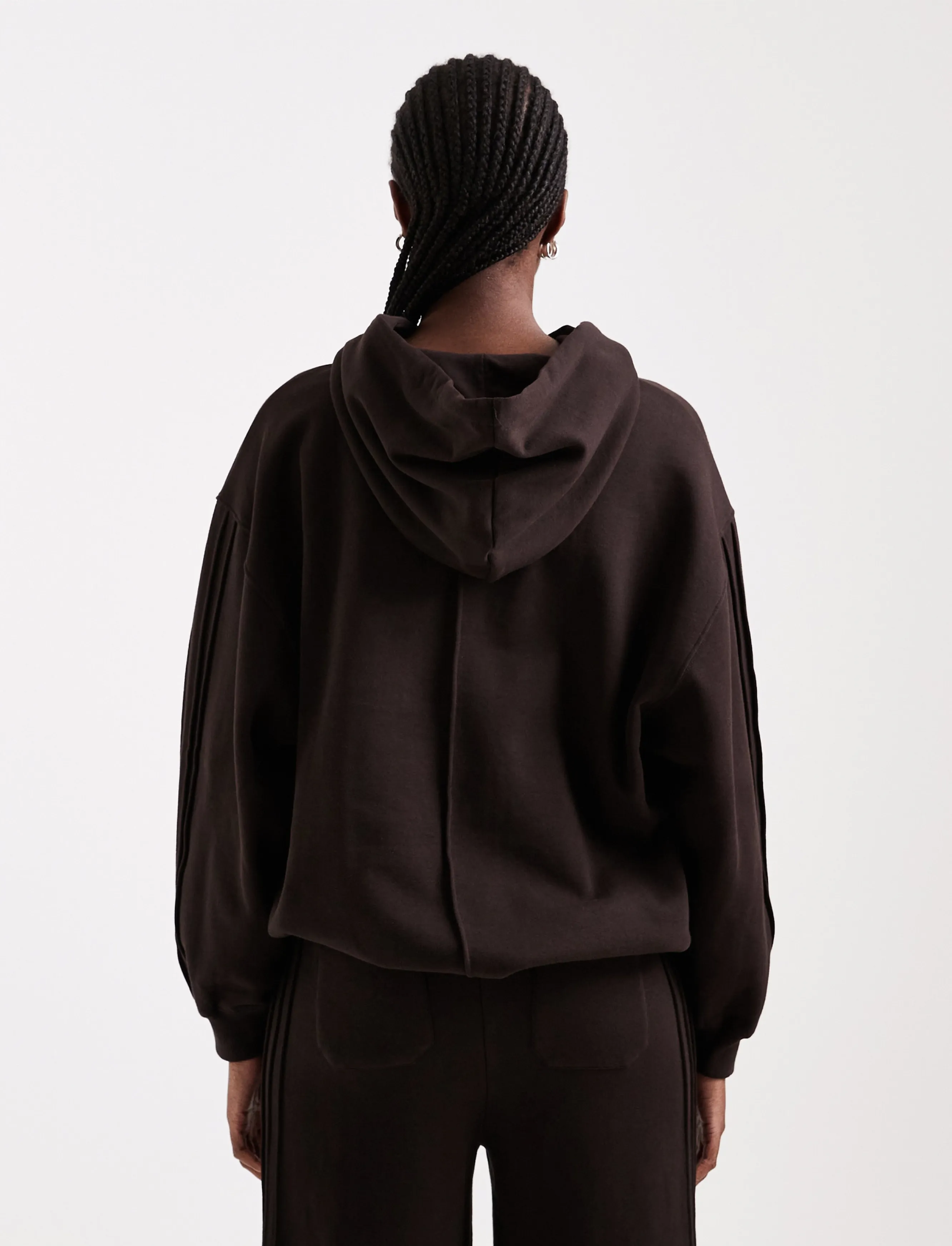 Topshop - TSBERA L/S OVERSIZED DETAIL HOODIE JRS - kapuutsiga pusad - chocolate brown - 3