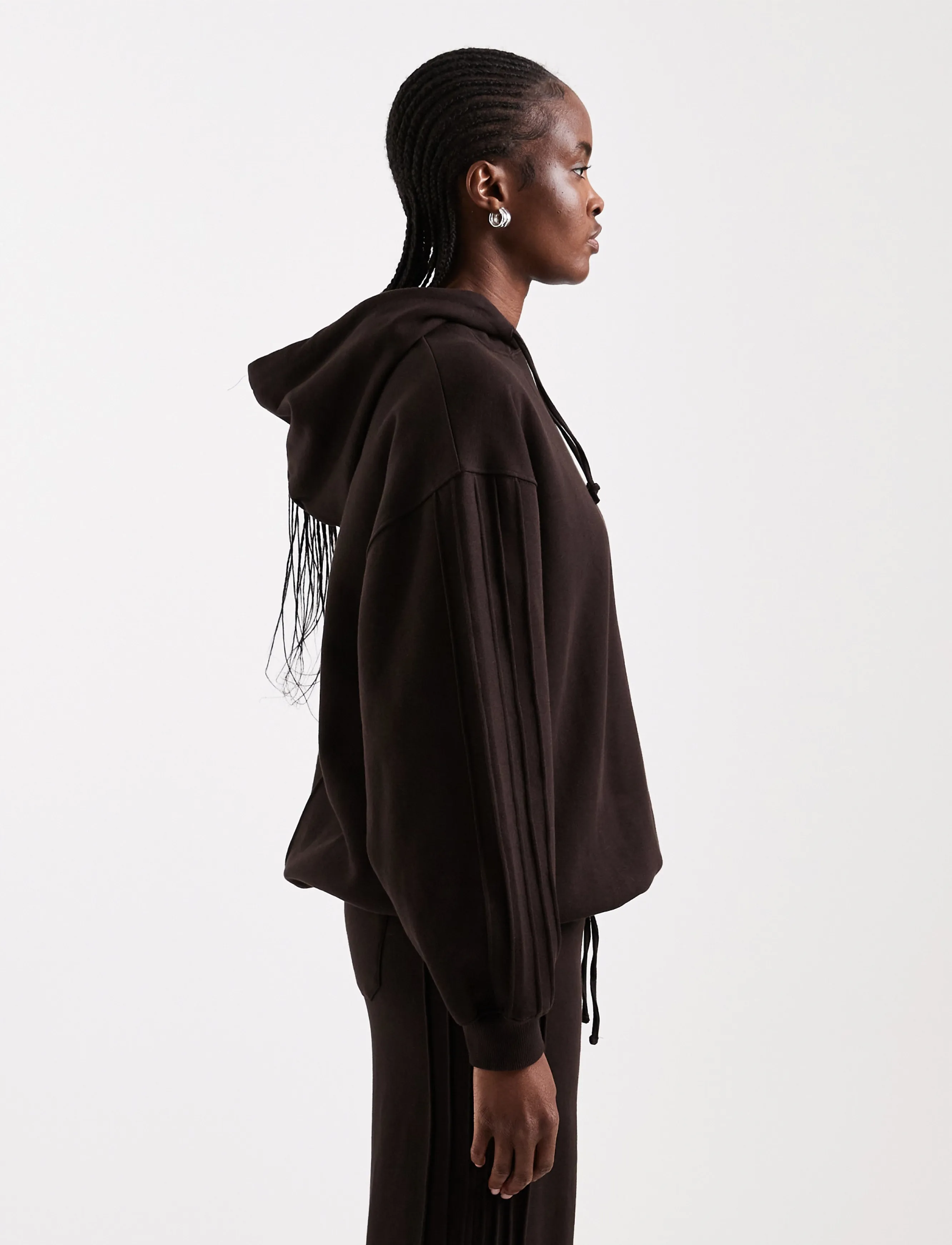 Topshop - TSBERA L/S OVERSIZED DETAIL HOODIE JRS - kapuutsiga pusad - chocolate brown - 4