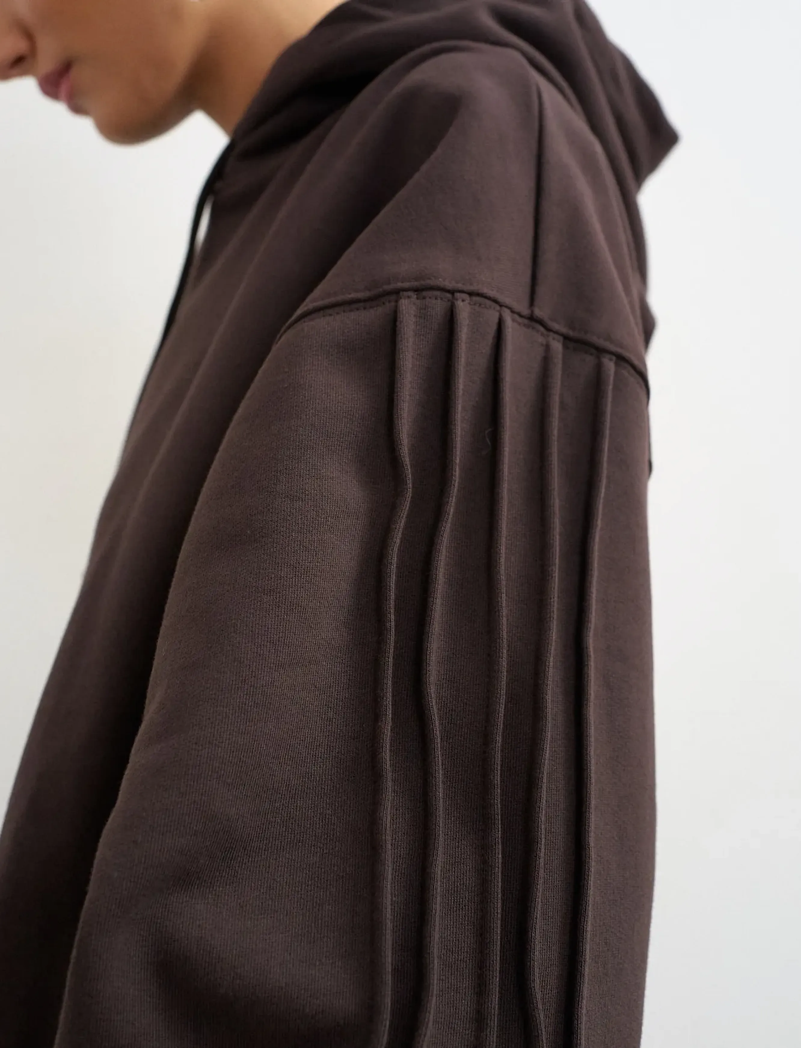 Topshop - TSBERA L/S OVERSIZED DETAIL HOODIE JRS - kapuutsiga pusad - chocolate brown - 5