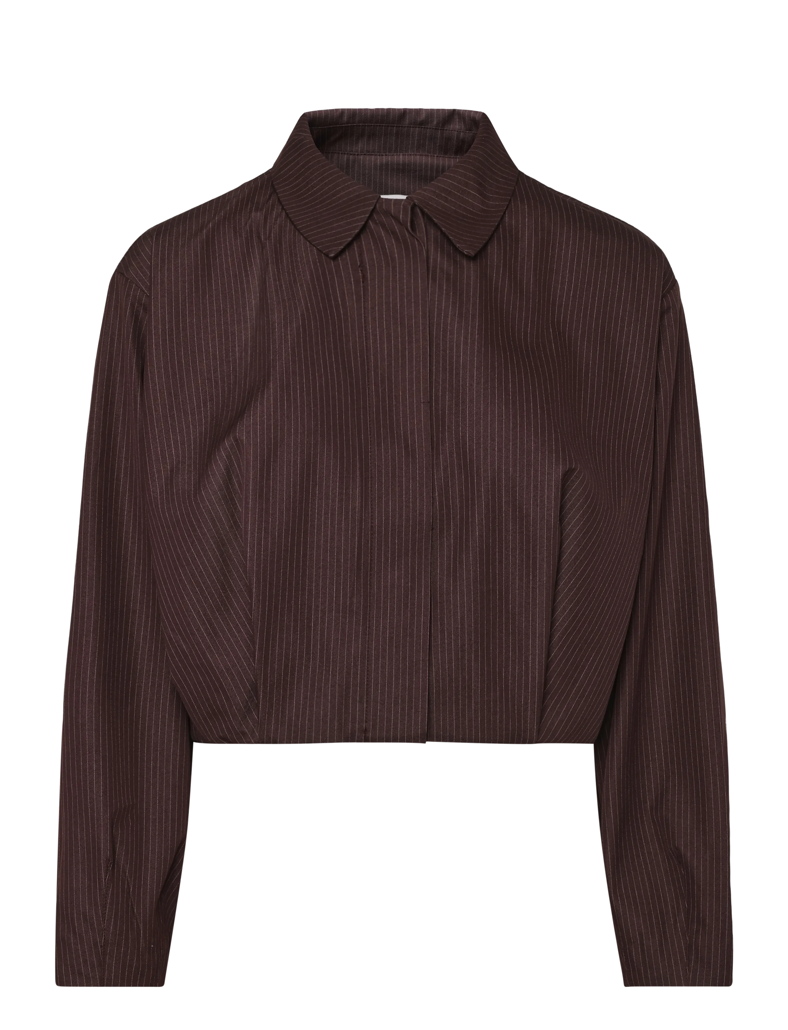 Topshop - TSARIA CROPPED PINSTRIPE BOMBER JACKET - tunna jackor - chocolate brown - 1