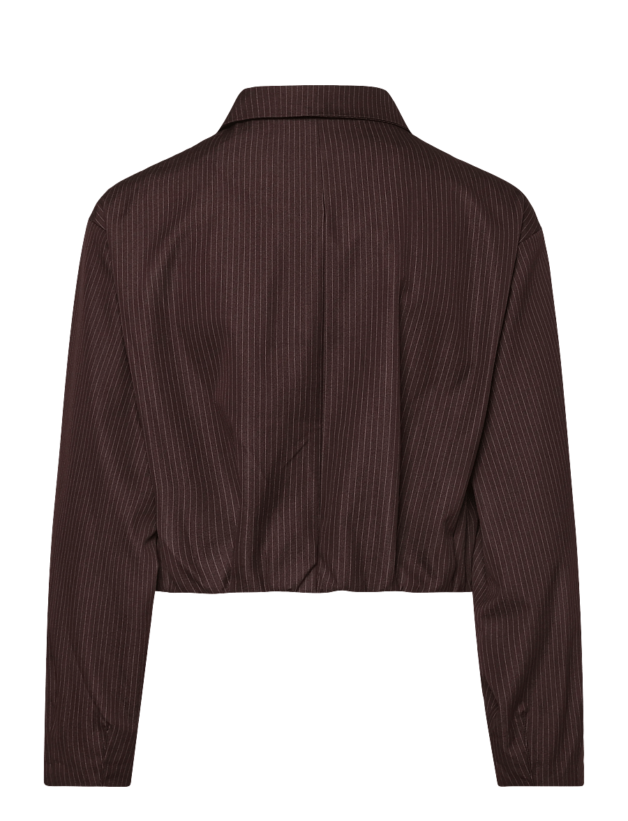 Topshop - TSARIA CROPPED PINSTRIPE BOMBER JACKET - tunna jackor - chocolate brown - 2