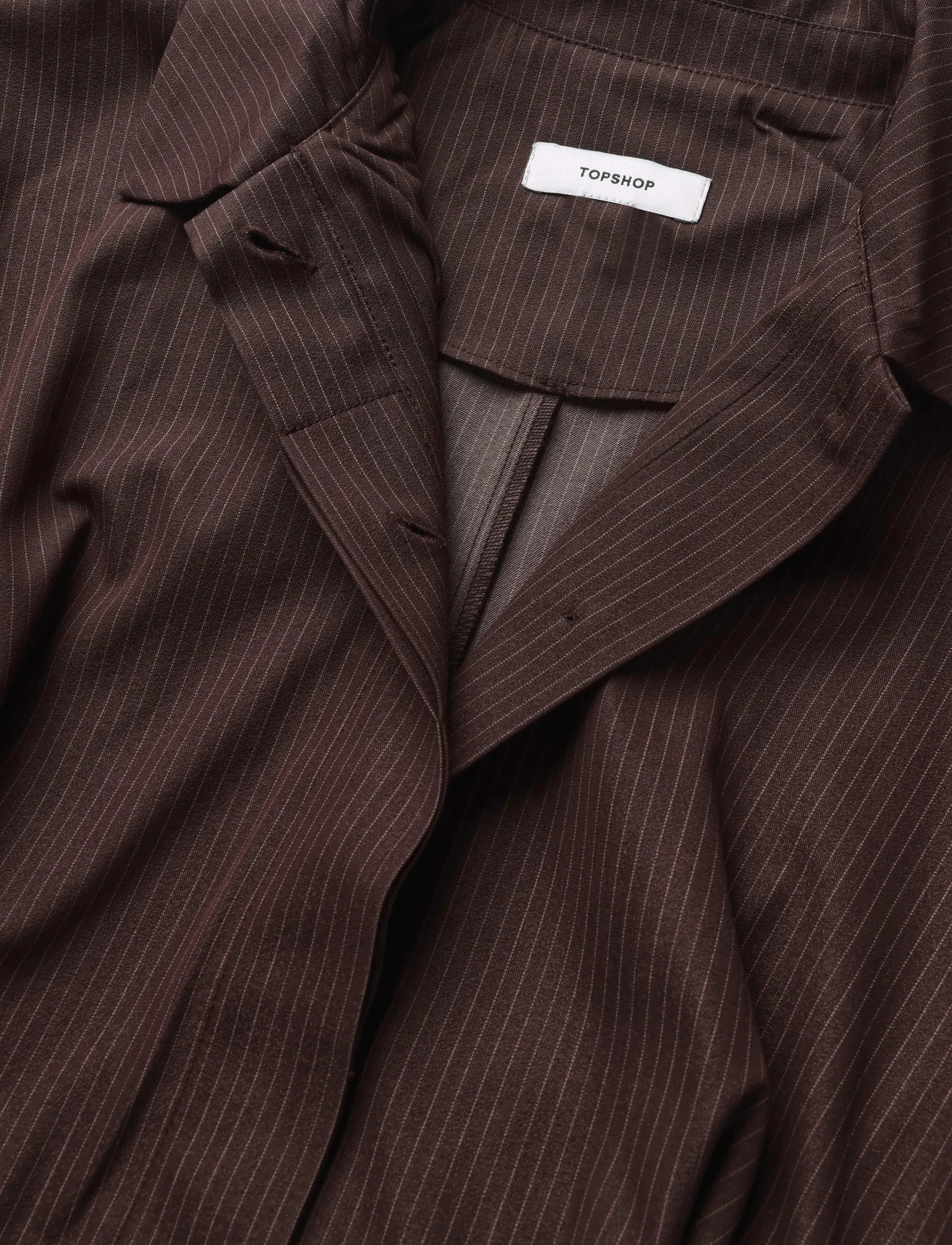 Topshop - TSARIA CROPPED PINSTRIPE BOMBER JACKET - tunna jackor - chocolate brown - 5