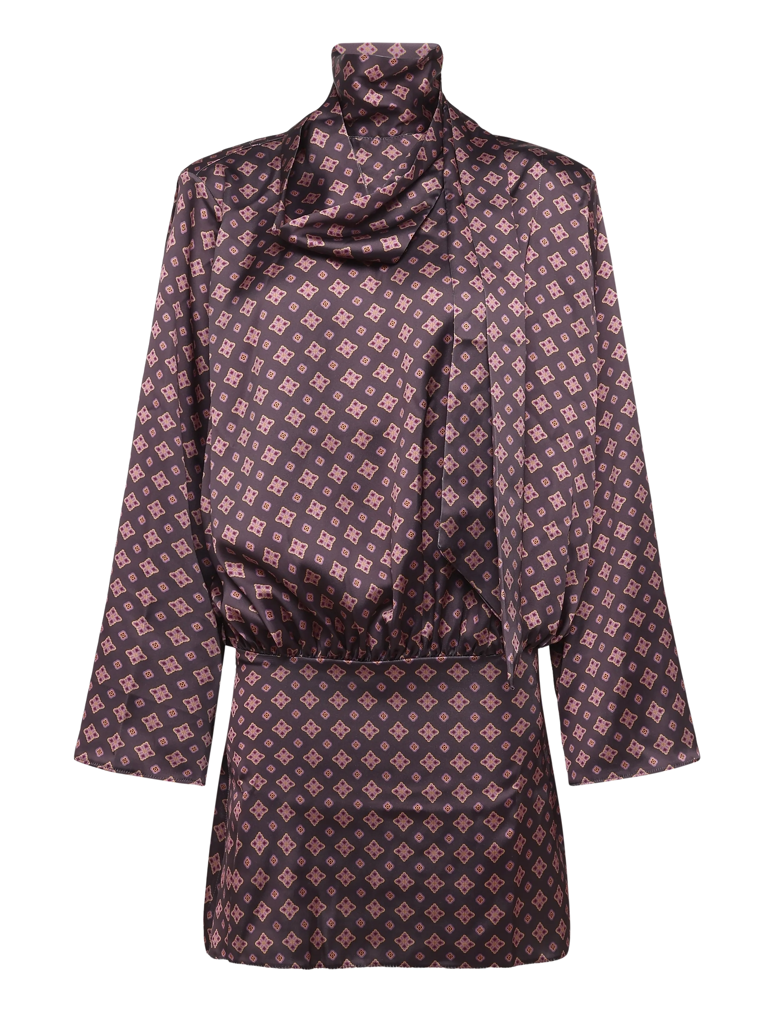 Topshop - TSCELLY SATIN HIGH SCARF MINI DRESS WVN - minikleidid - burgundy - 1