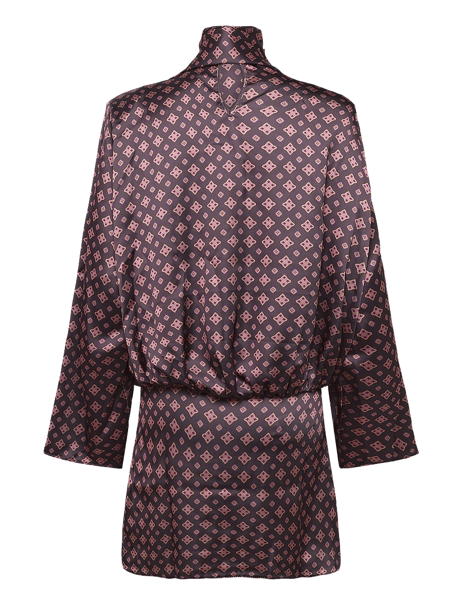 Topshop - TSCELLY SATIN HIGH SCARF MINI DRESS WVN - minikleidid - burgundy - 2