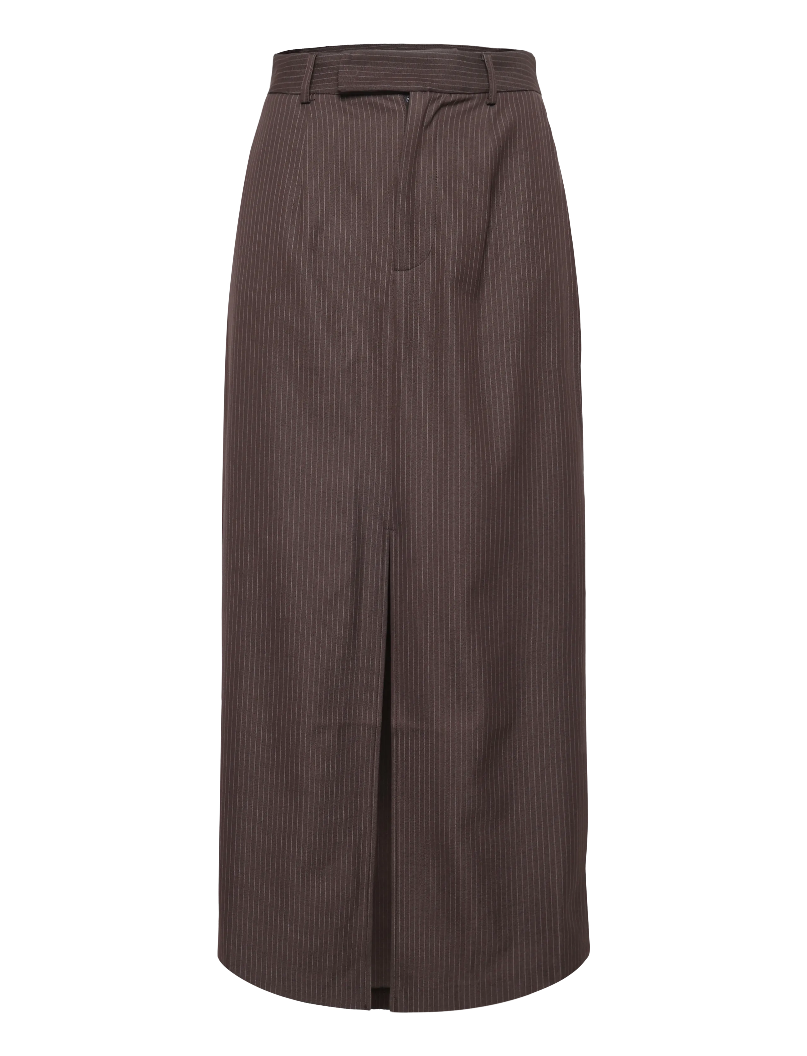 Topshop TSARIL PINSTRIPE PENCIL MIDI SKIRT WVN - Tänavastiil - CHOCOLATE BROWN / brown
