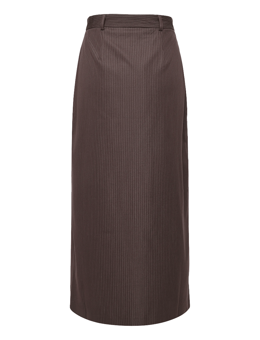 Topshop - TSARIL PINSTRIPE PENCIL MIDI SKIRT WVN - midiseelikud - chocolate brown - 2