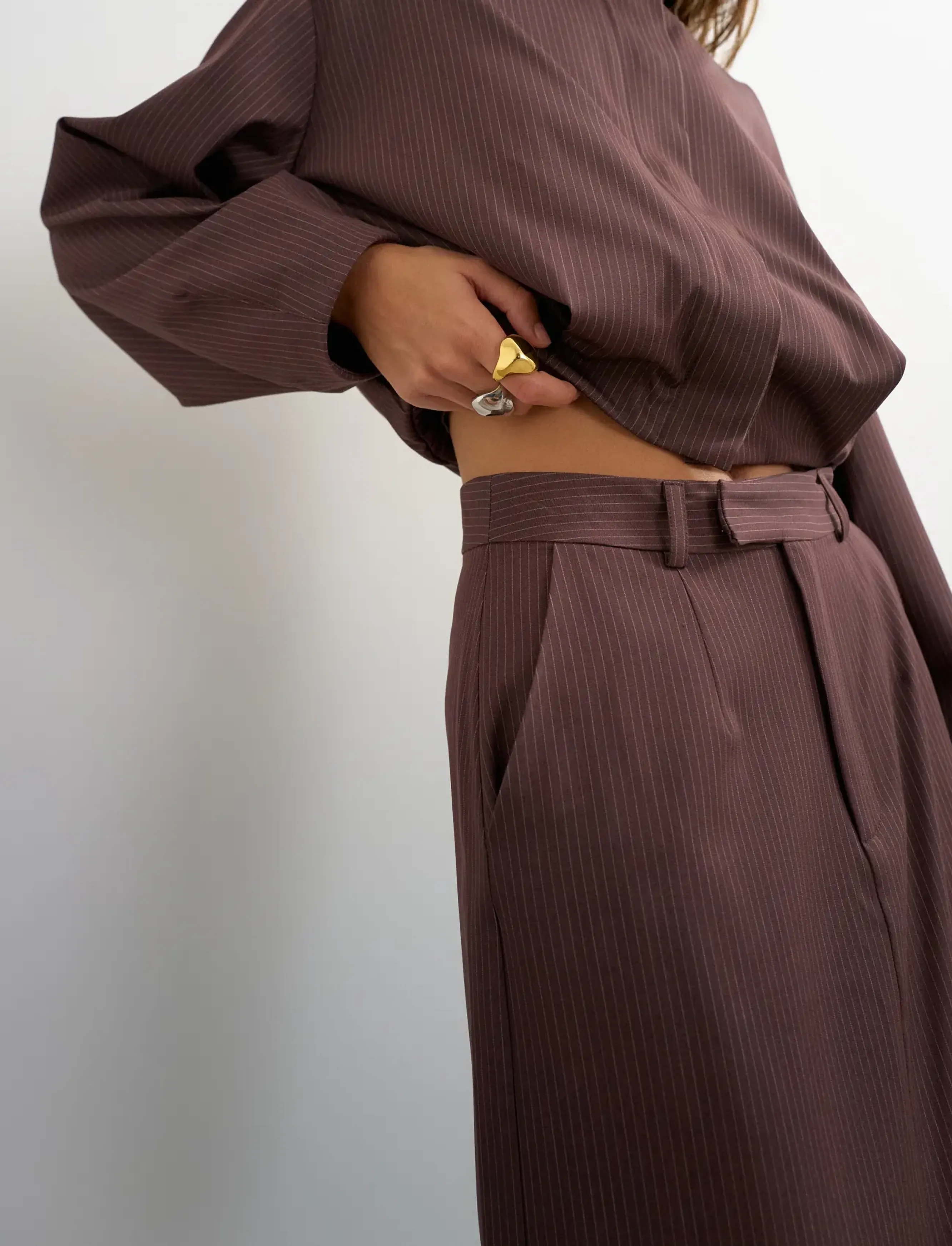 TOPSHOP Tsaril Pinstripe Pencil Midi Skirt Wvn midikjolar dam – bild 6