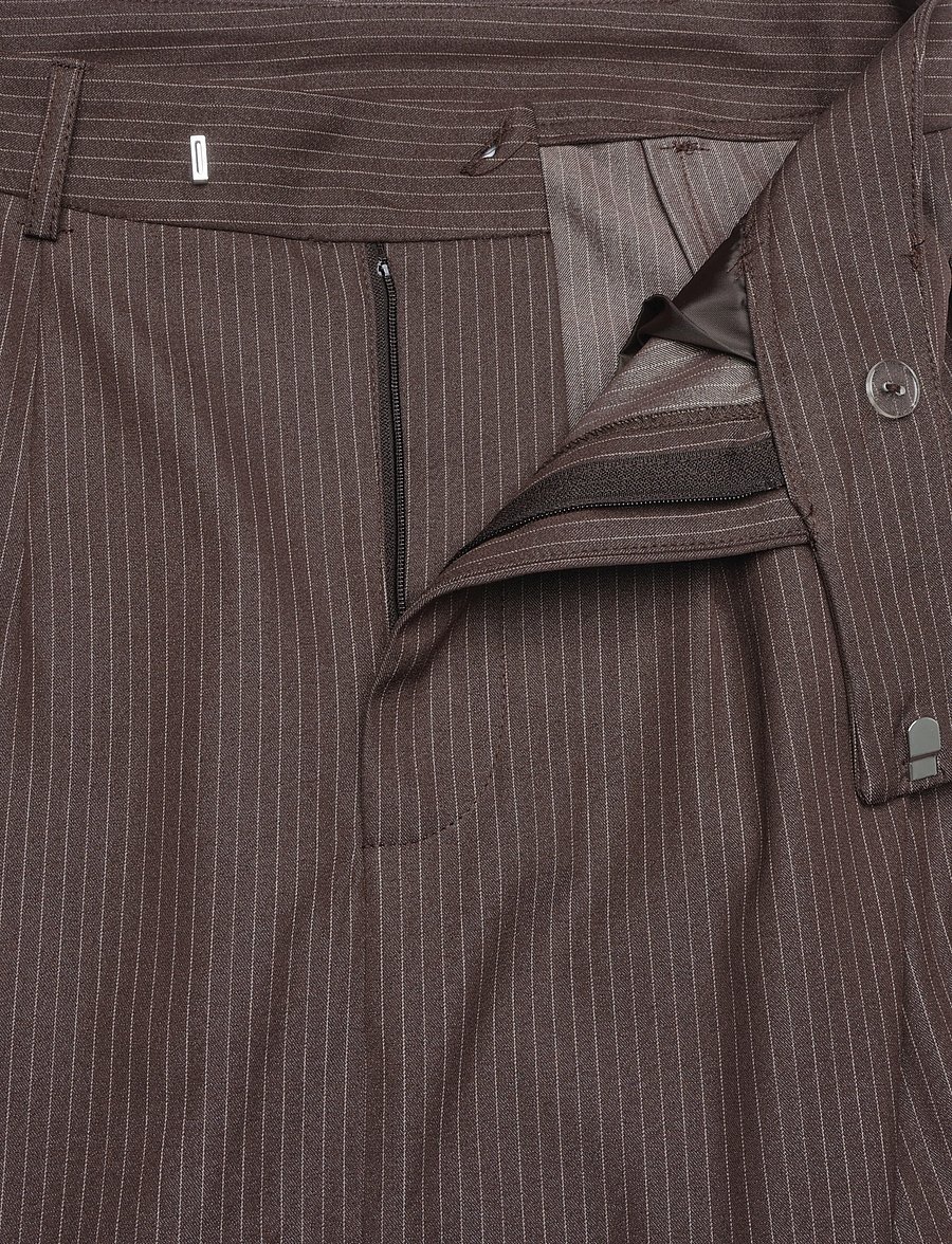 Topshop - TSARIL PINSTRIPE PENCIL MIDI SKIRT WVN - midiseelikud - chocolate brown - 5