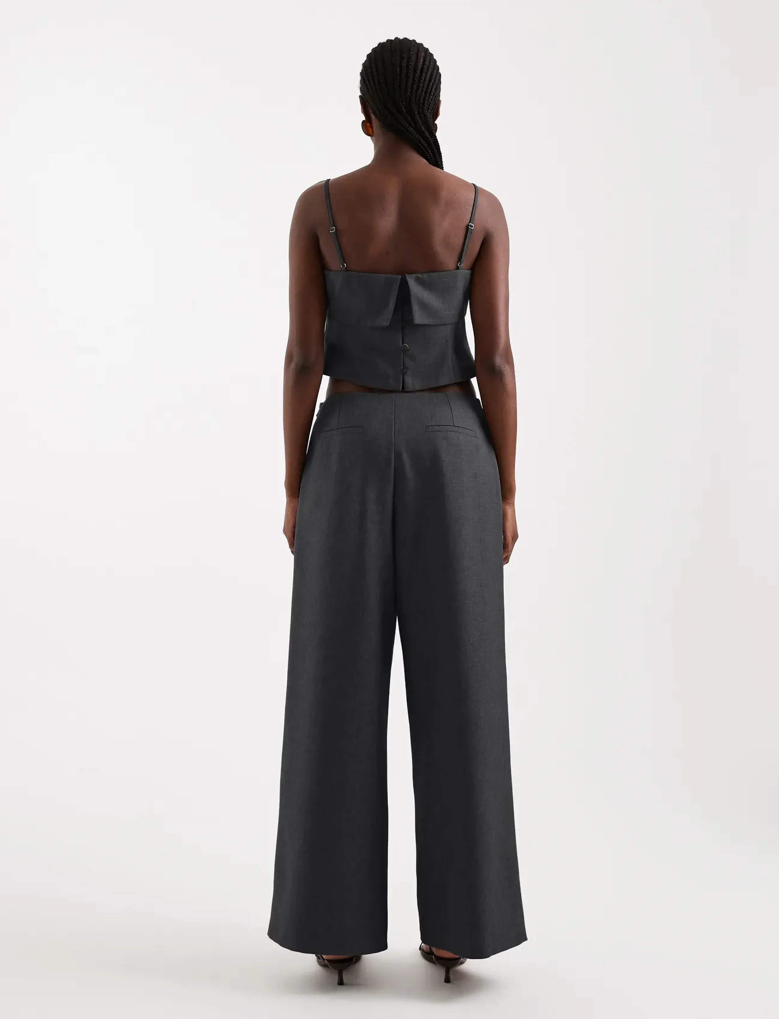 Topshop - TSARWA WIDE LEG FOLD OVER TROUSER - jet black - 3