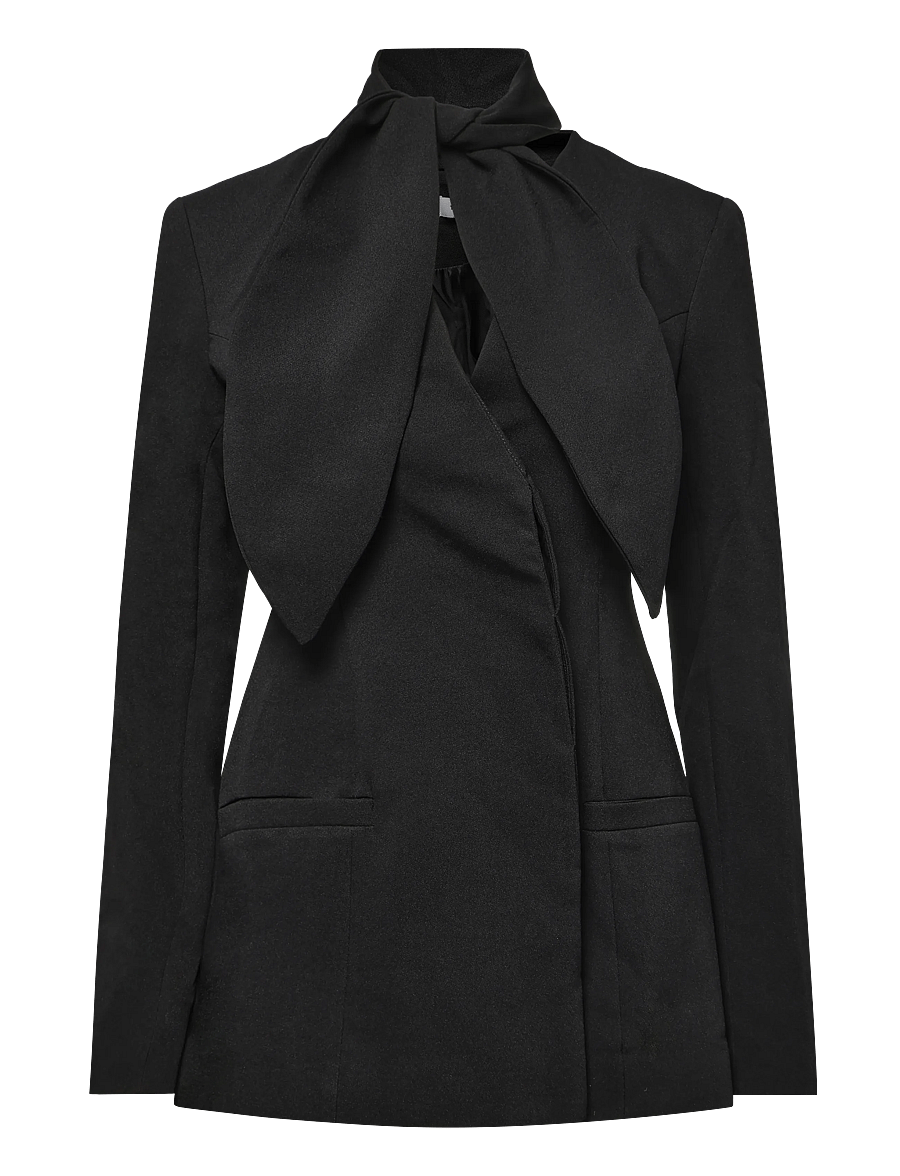 Topshop - TSASLI SCARF DETAIL BLAZER - single breasted blazers - jet black - 1