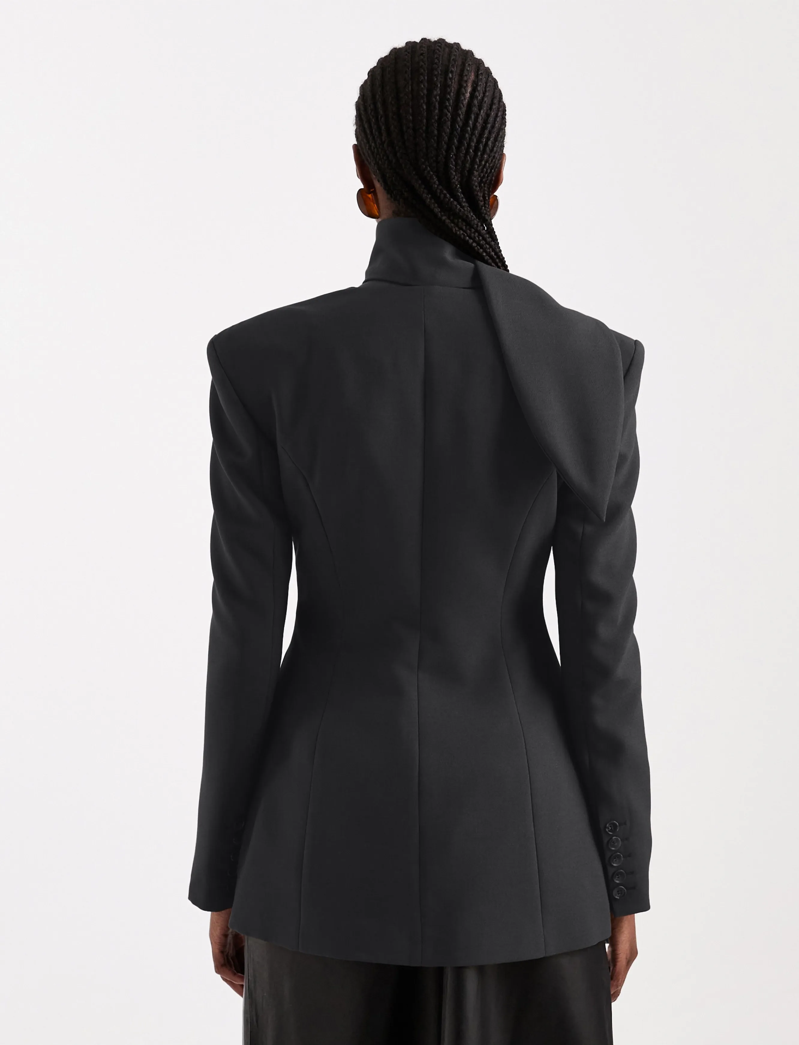 Topshop - TSASLI SCARF DETAIL BLAZER - single breasted blazers - jet black - 3