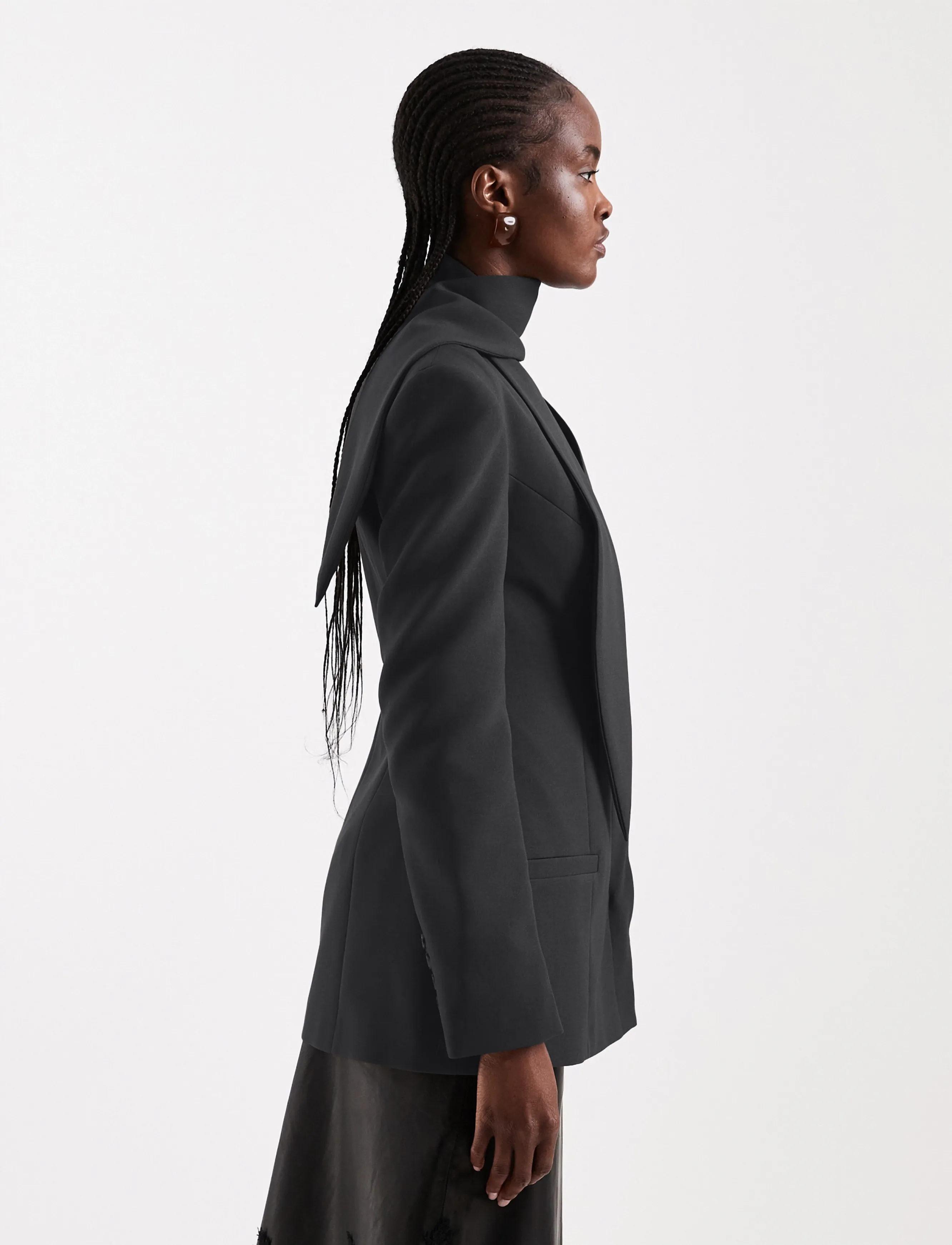 Topshop - TSASLI SCARF DETAIL BLAZER - single breasted blazers - jet black - 4
