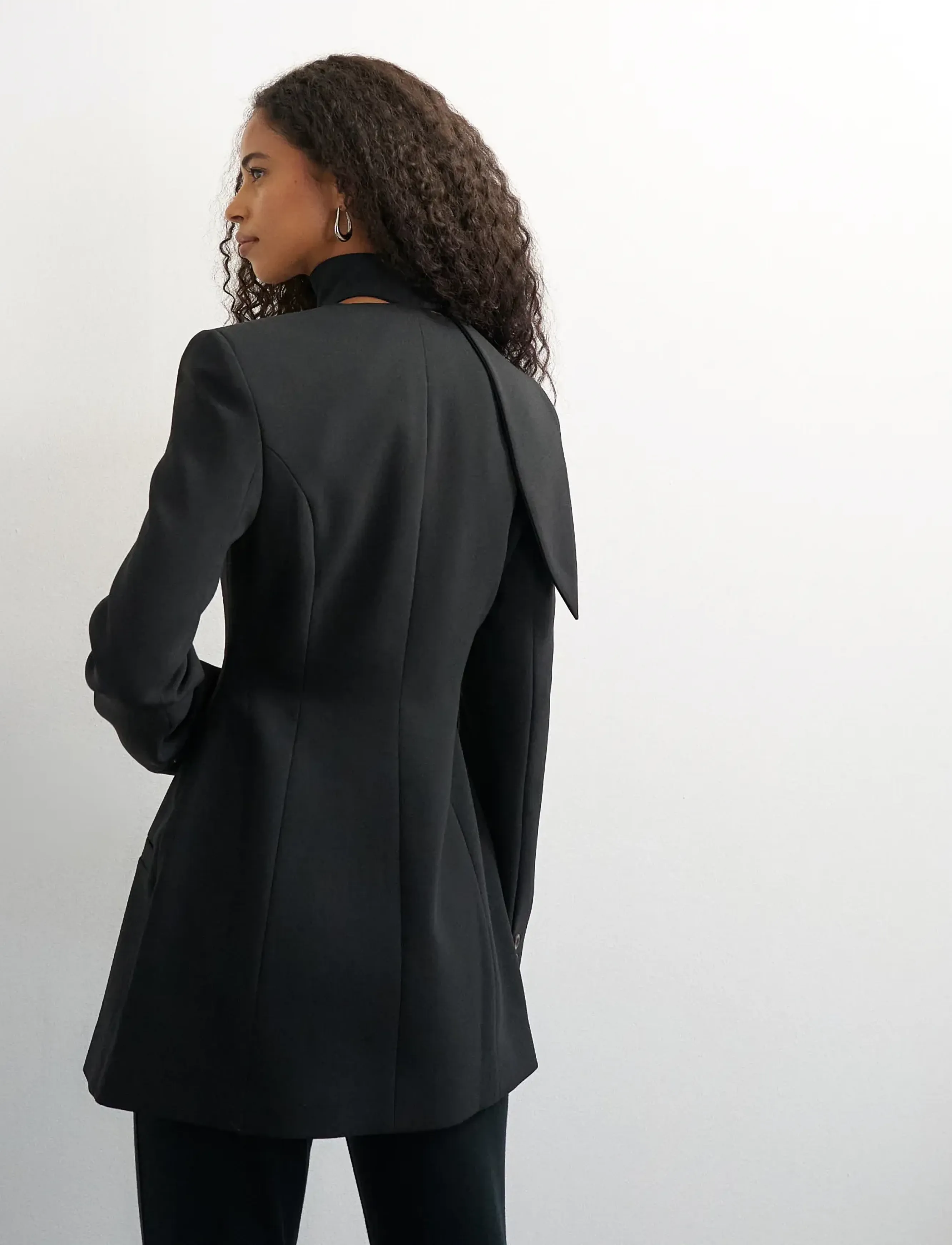 Topshop - TSASLI SCARF DETAIL BLAZER - enkeltspente blazere - jet black - 5