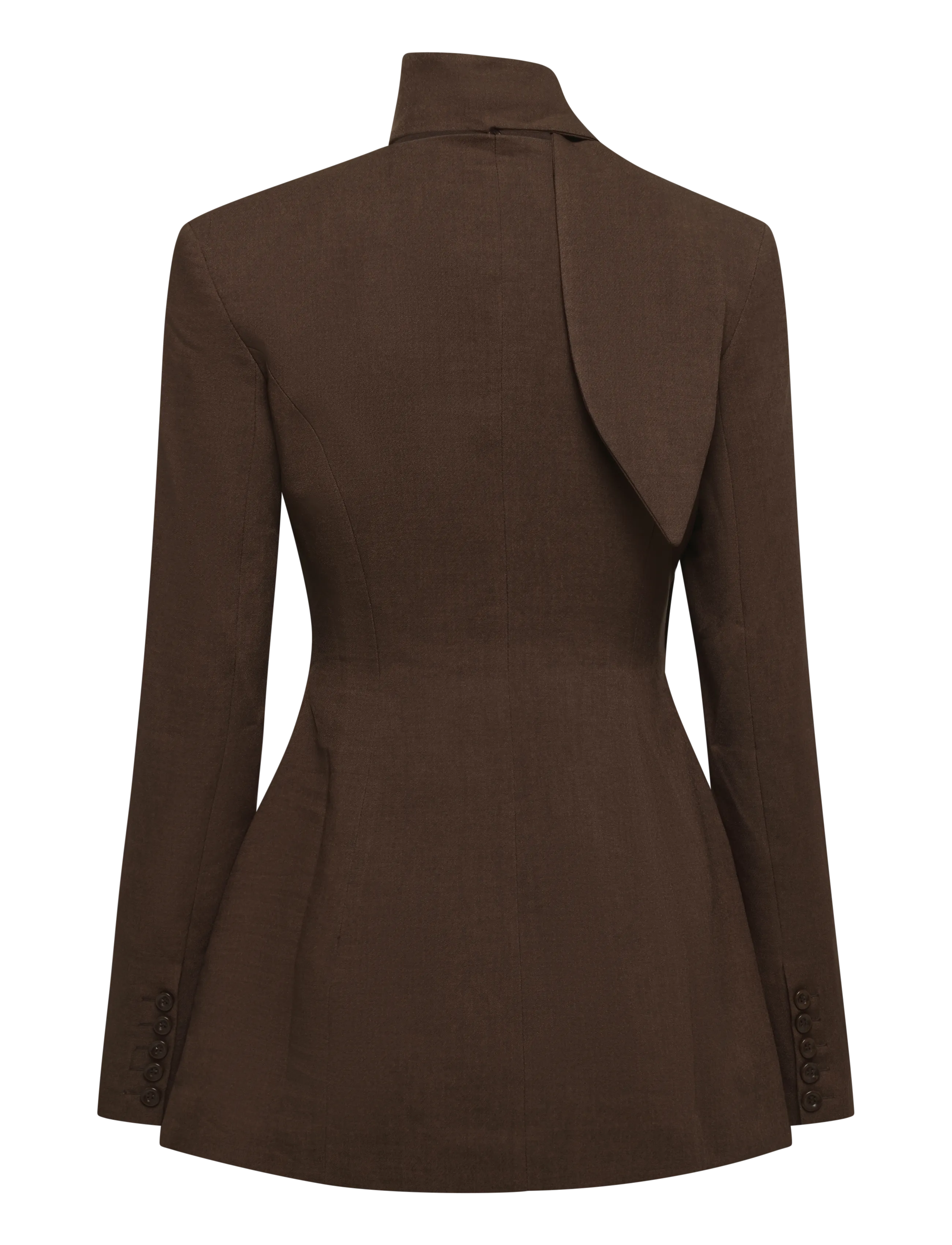 Topshop - TSASLI SCARF DETAIL BLAZER - Üherealised pintsakud - seal brown - 2