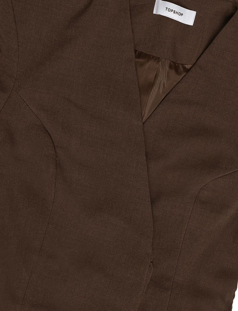 Topshop - TSASLI SCARF DETAIL BLAZER - Üherealised pintsakud - seal brown - 5