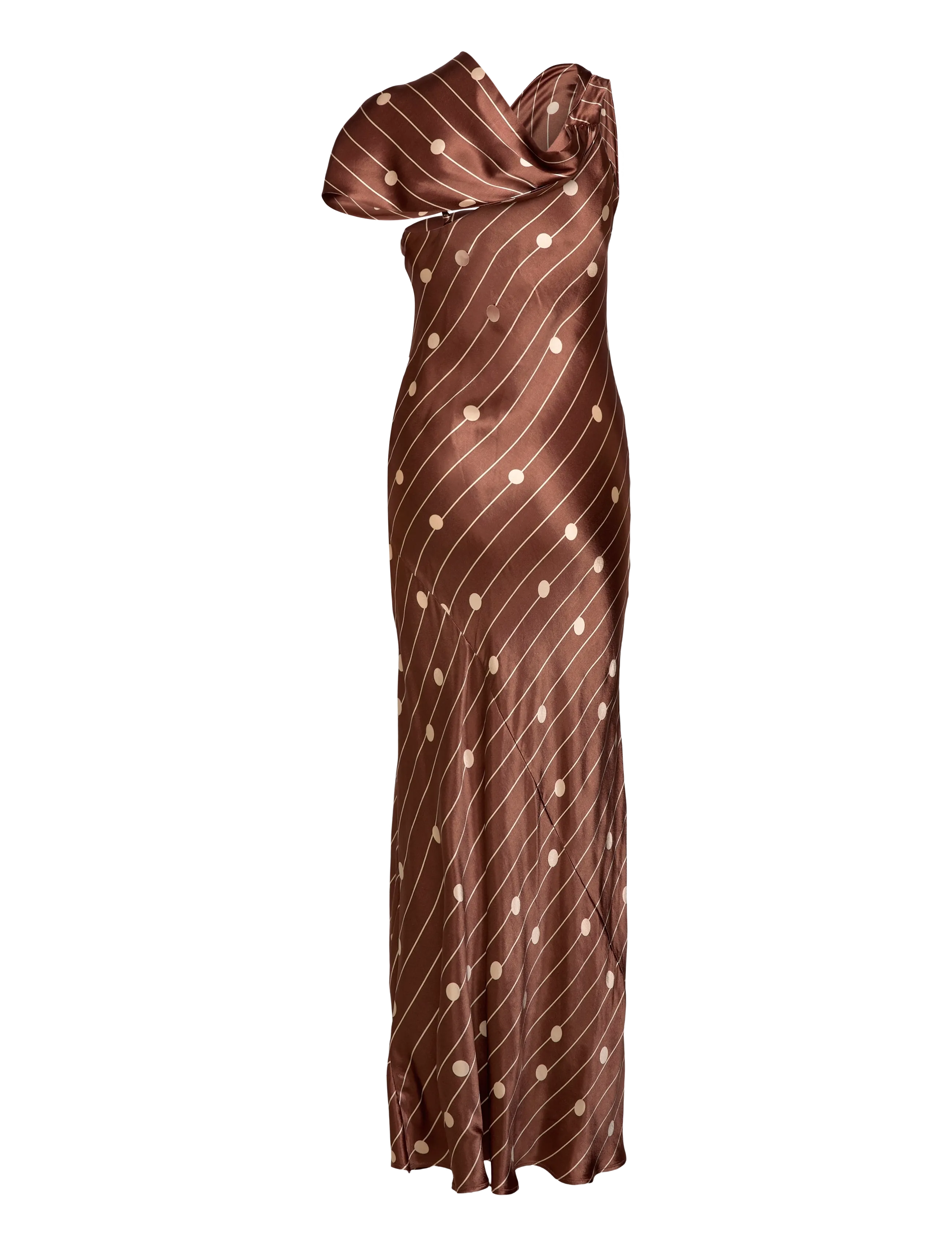 Topshop - TSCELLY SATIN ASYMMETRIC MAXI DRESS WVN - maxi dresses - chocolate brown - 2