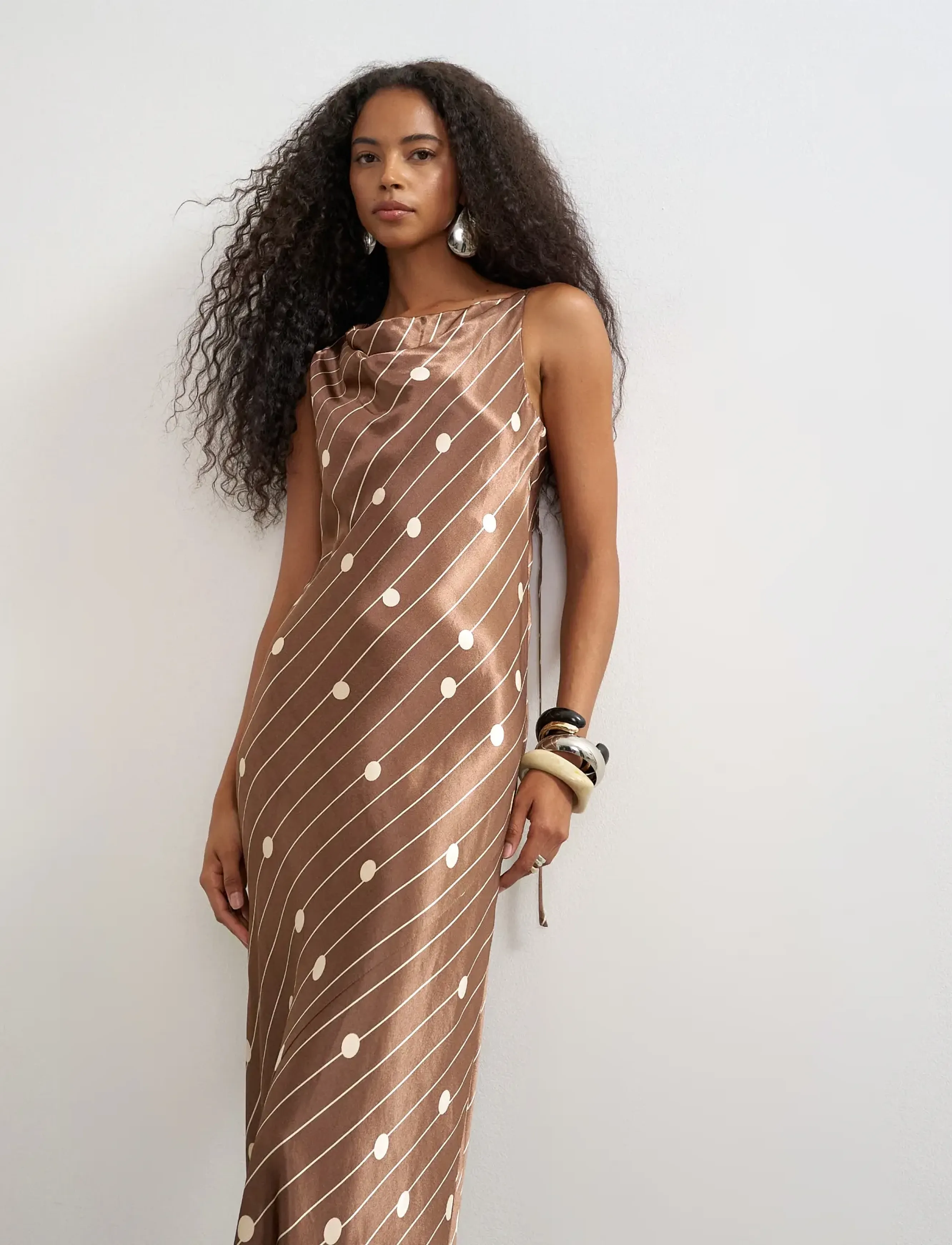 Topshop - TSCELLY SATIN ASYMMETRIC MAXI DRESS WVN - maxikleider - chocolate brown - 3