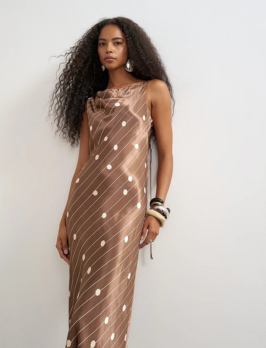 Topshop - TSCELLY SATIN ASYMMETRIC MAXI DRESS WVN - maxikleider - chocolate brown - 3