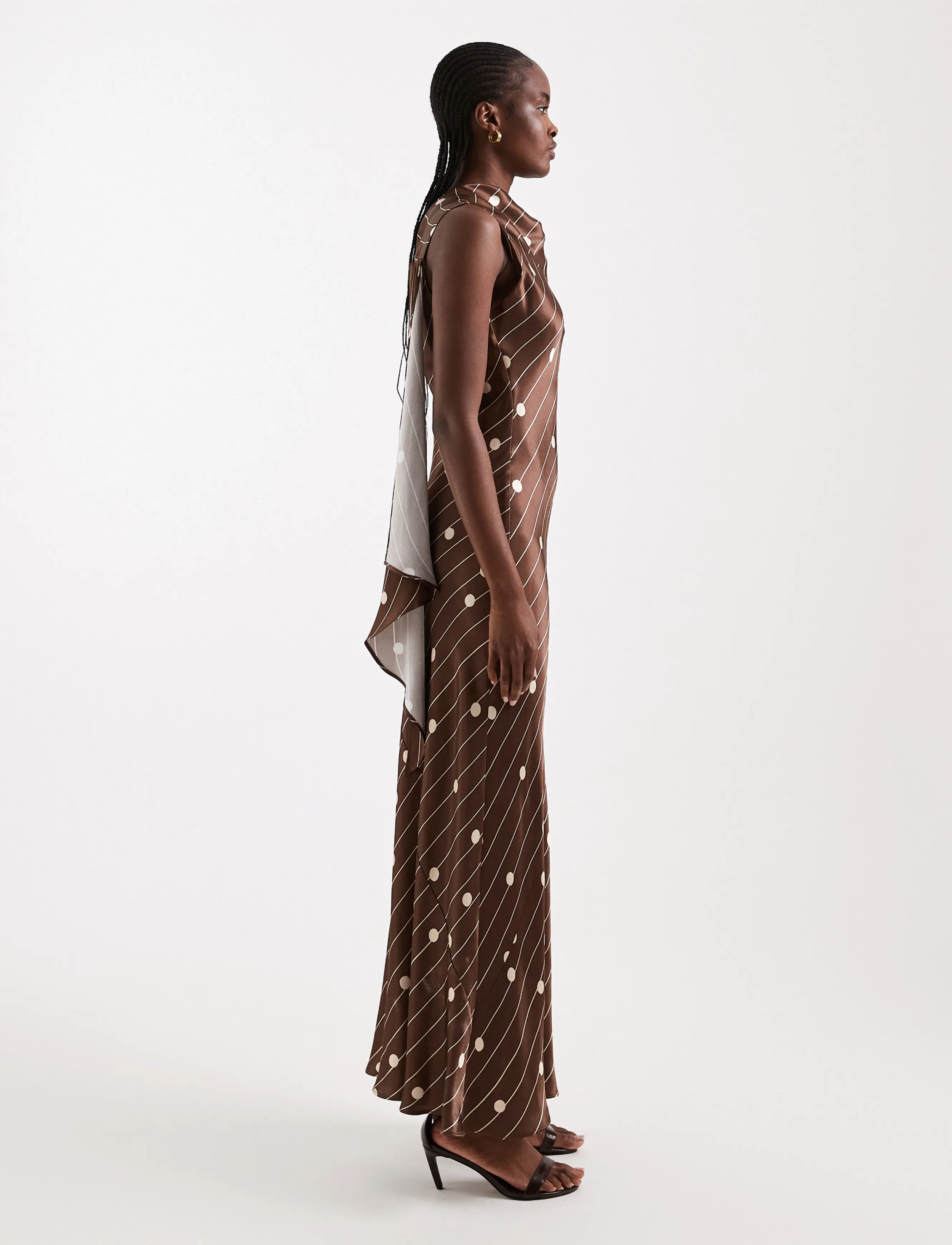 TOPSHOP Tscelly Satin Asymmetric Maxi Dress Wvn klänningar dam – bild 3