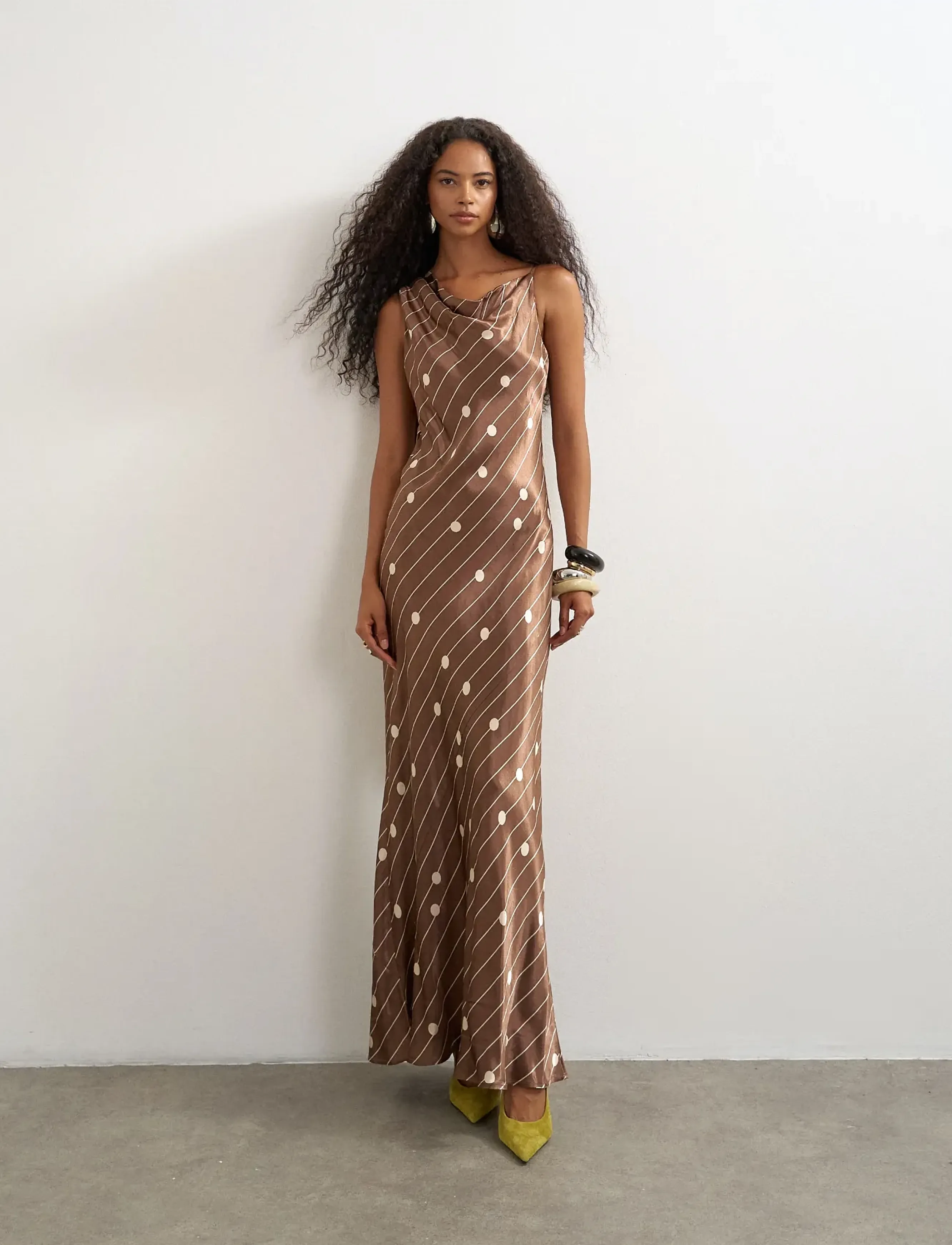 Topshop - TSCELLY SATIN ASYMMETRIC MAXI DRESS WVN - maxikleider - chocolate brown - 5
