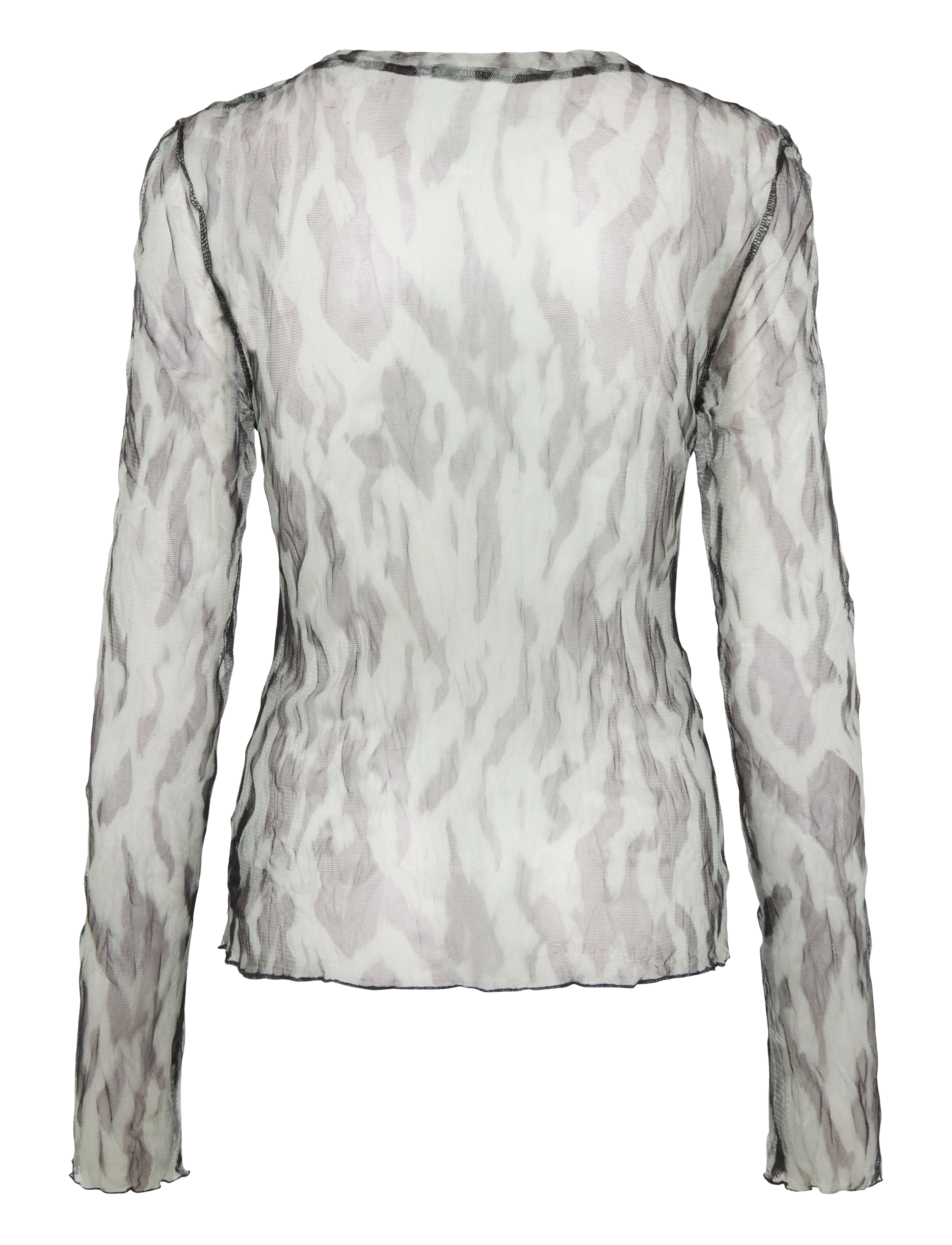 Topshop - TSBEATE L/S CREWNECK MESH TOP JRS - long sleeved blouses - jet black - 2