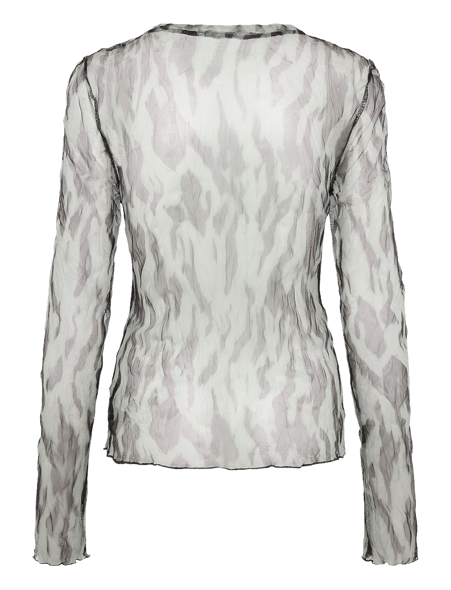 Topshop - TSBEATE L/S CREWNECK MESH TOP JRS - langermede bluser - jet black - 2