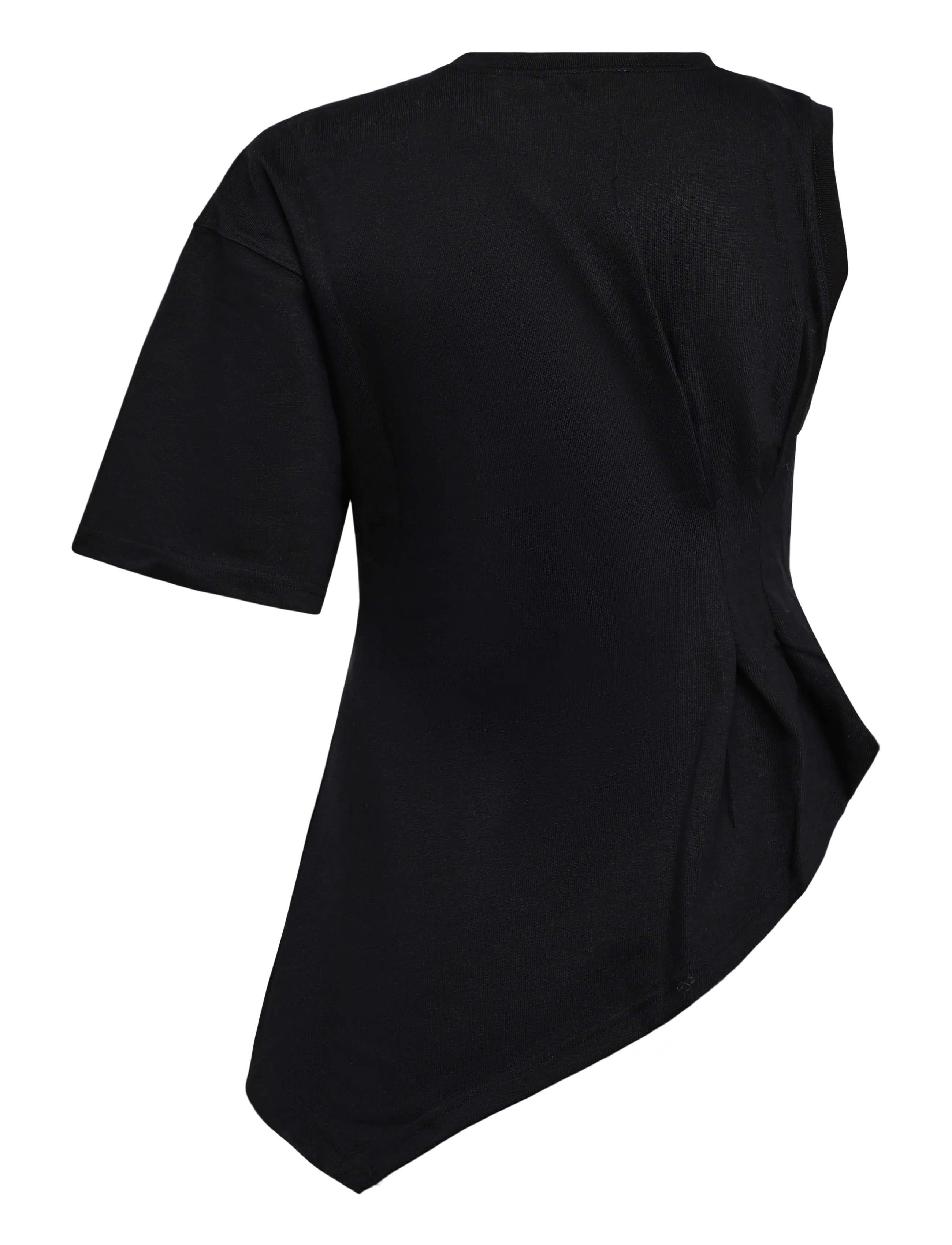 Topshop - TSBELLE S/S ONE SHOULDER T-SHIRT JRS - jet black - 2