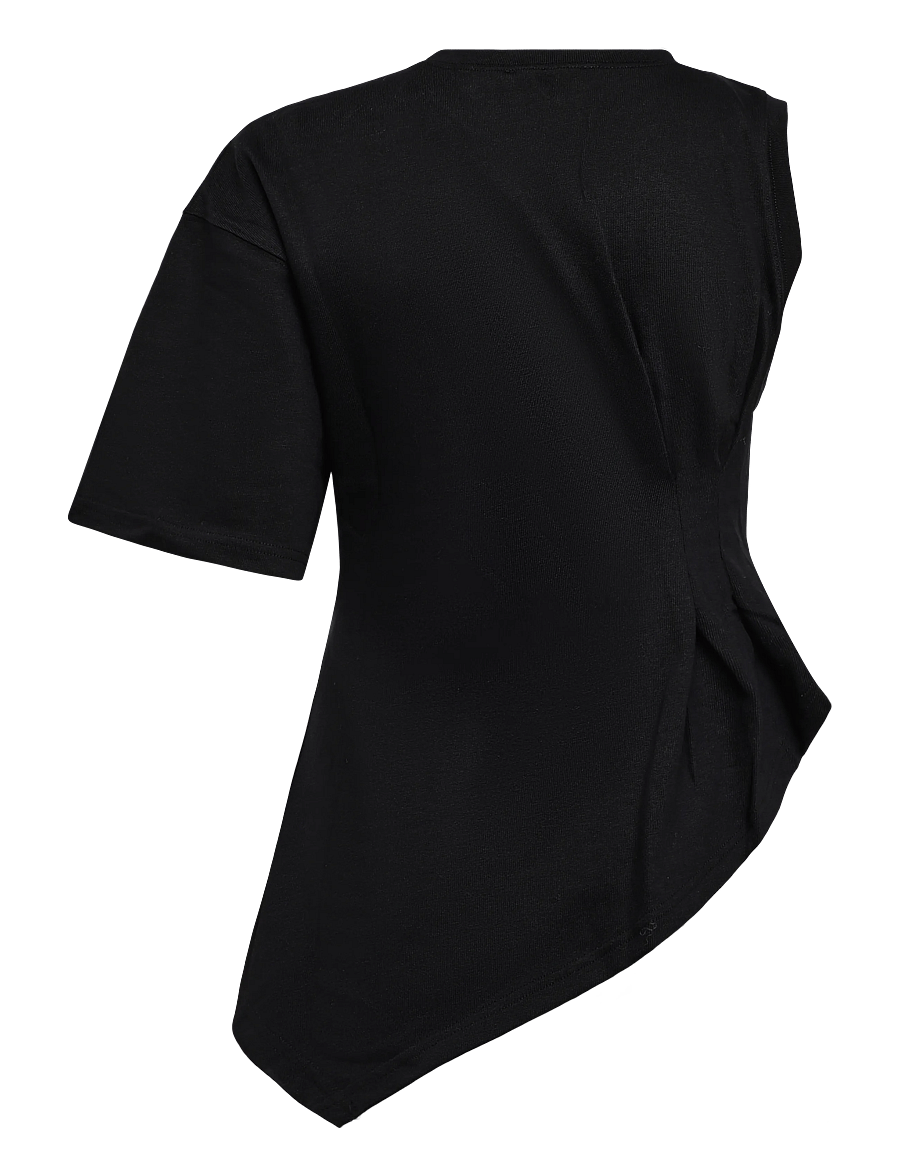 Topshop - TSBELLE S/S ONE SHOULDER T-SHIRT JRS - t-särgid - jet black - 2