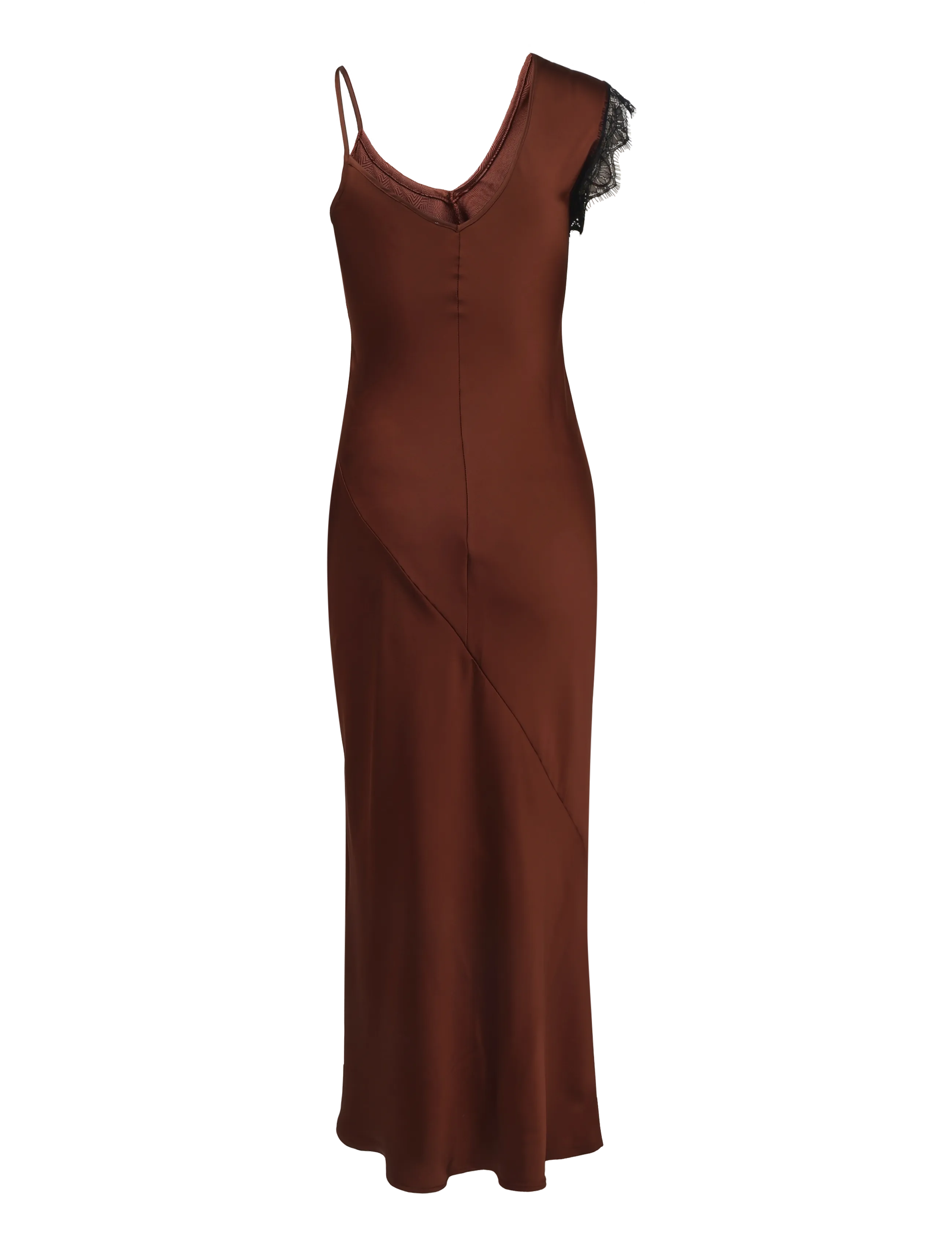 Topshop - TSCLARI ONE SHOULDER LACE TRIM DRESS WVN - schlupfkleider - rust - 2