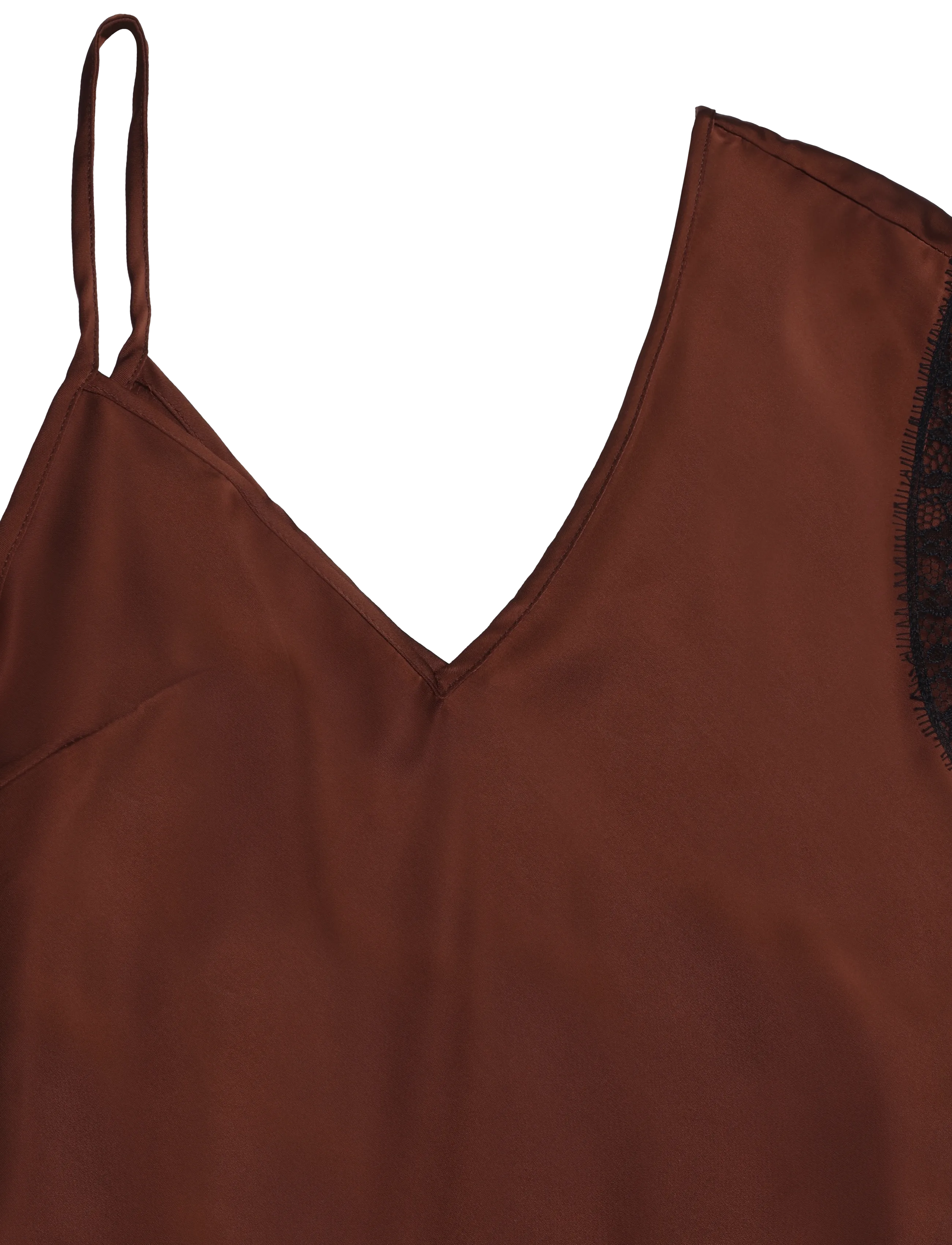 Topshop - TSCLARI ONE SHOULDER LACE TRIM DRESS WVN - schlupfkleider - rust - 5