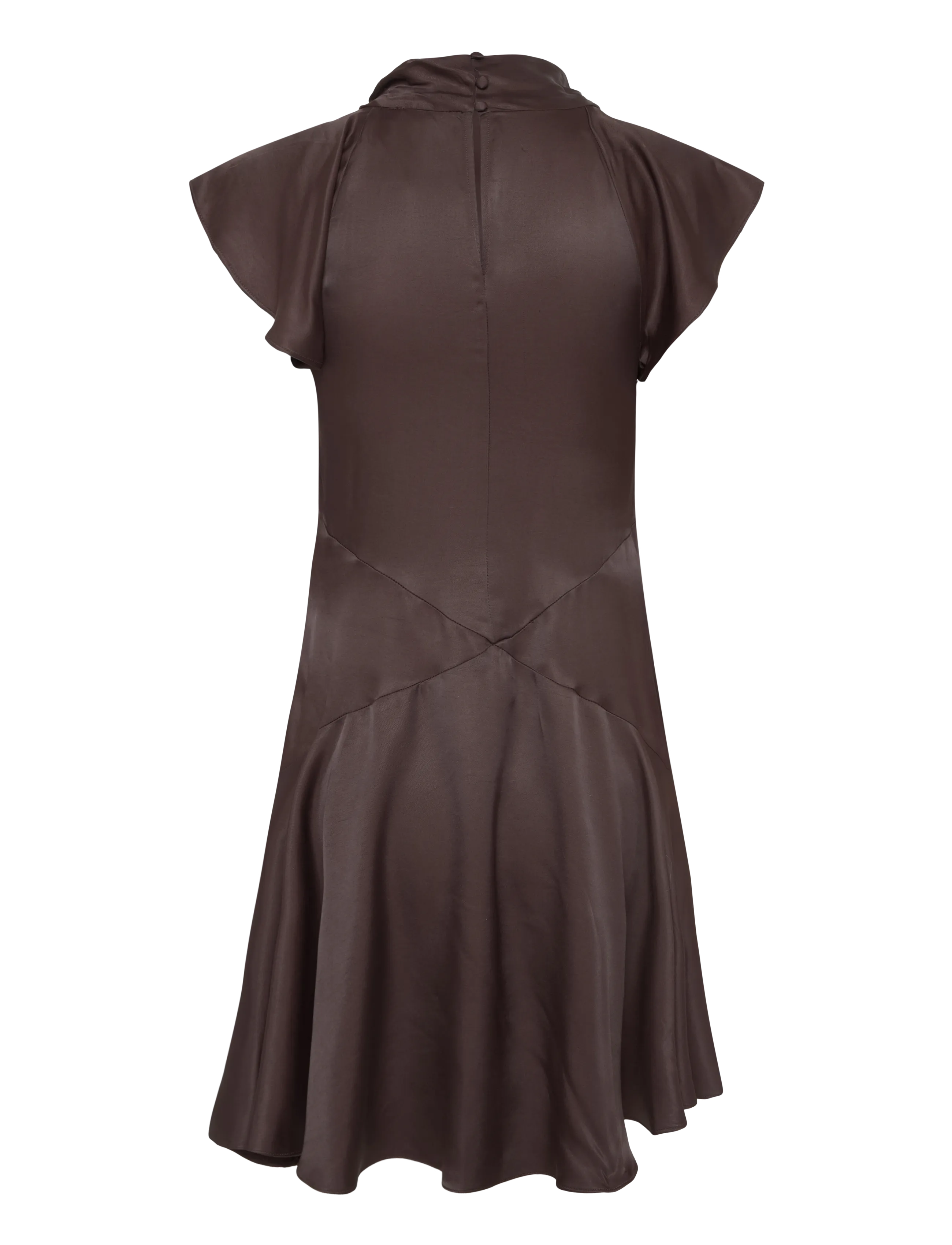 Topshop - TSCILLY SATION FLIPPY HEM MINI DRESS WVN - chocolate brown - 2