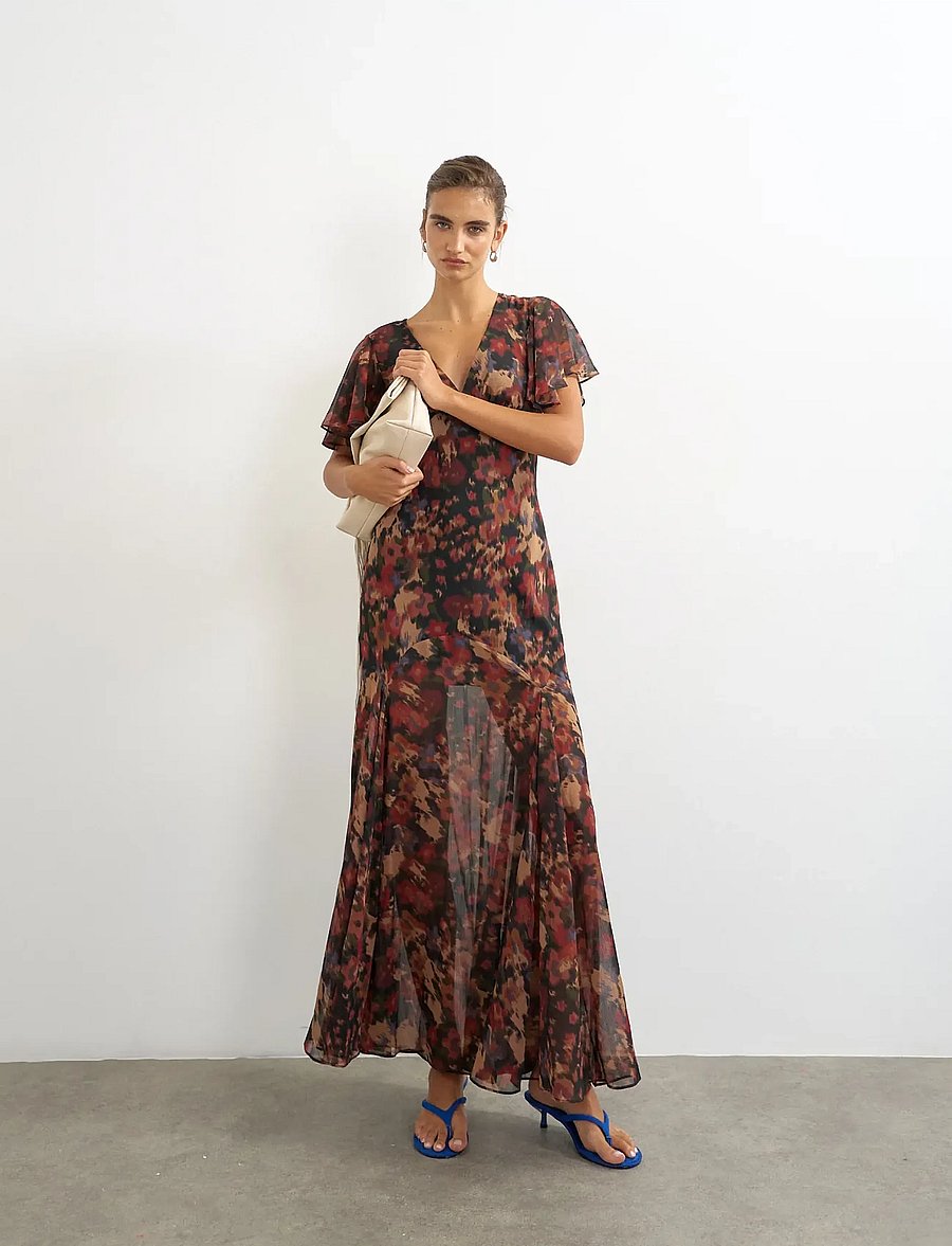 Topshop - TSCITHA FLORAL PRINT MAXI DRESS WVN - sommarklänningar - withered rose - 0