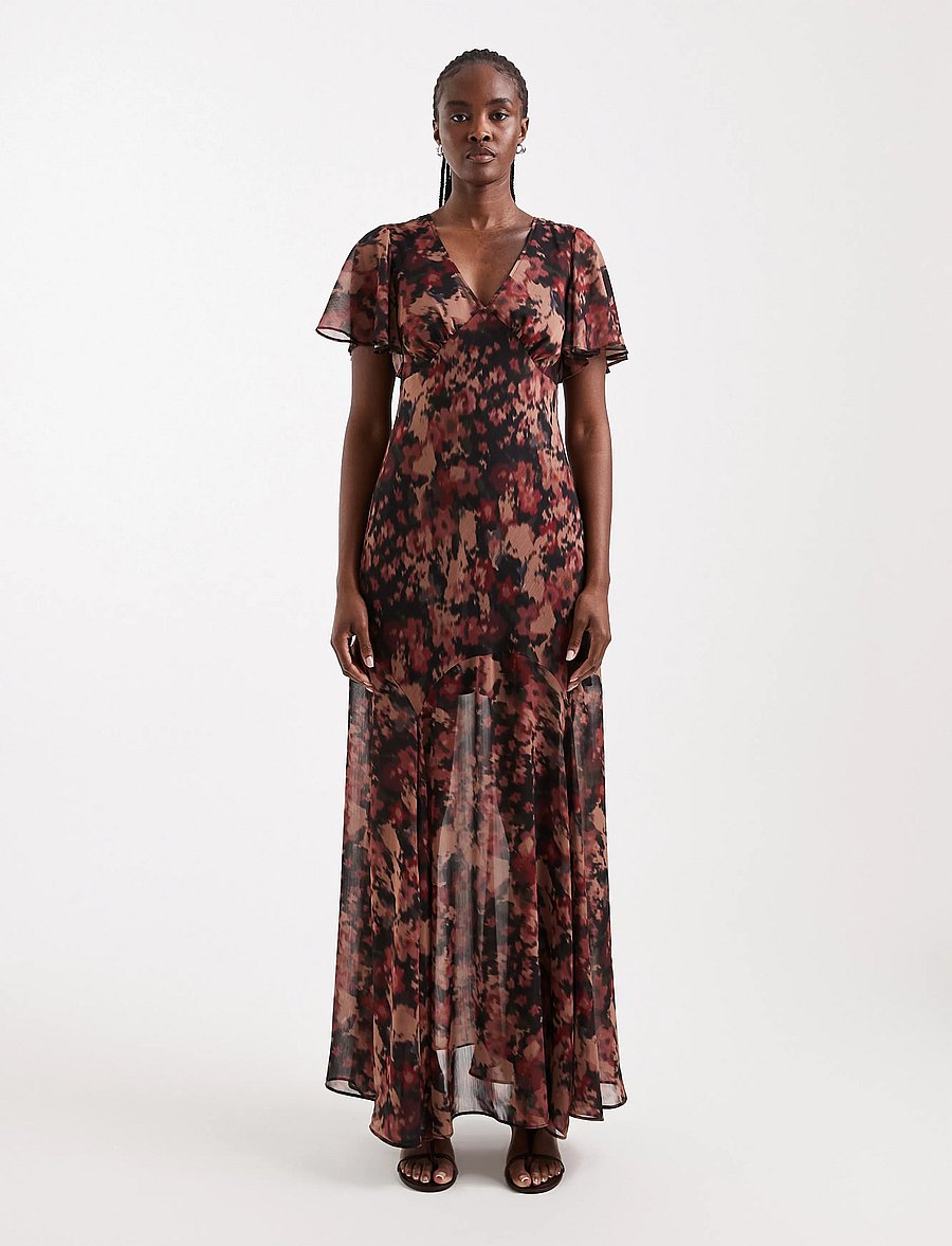 Topshop - TSCITHA FLORAL PRINT MAXI DRESS WVN - suvekleidid - withered rose - 0