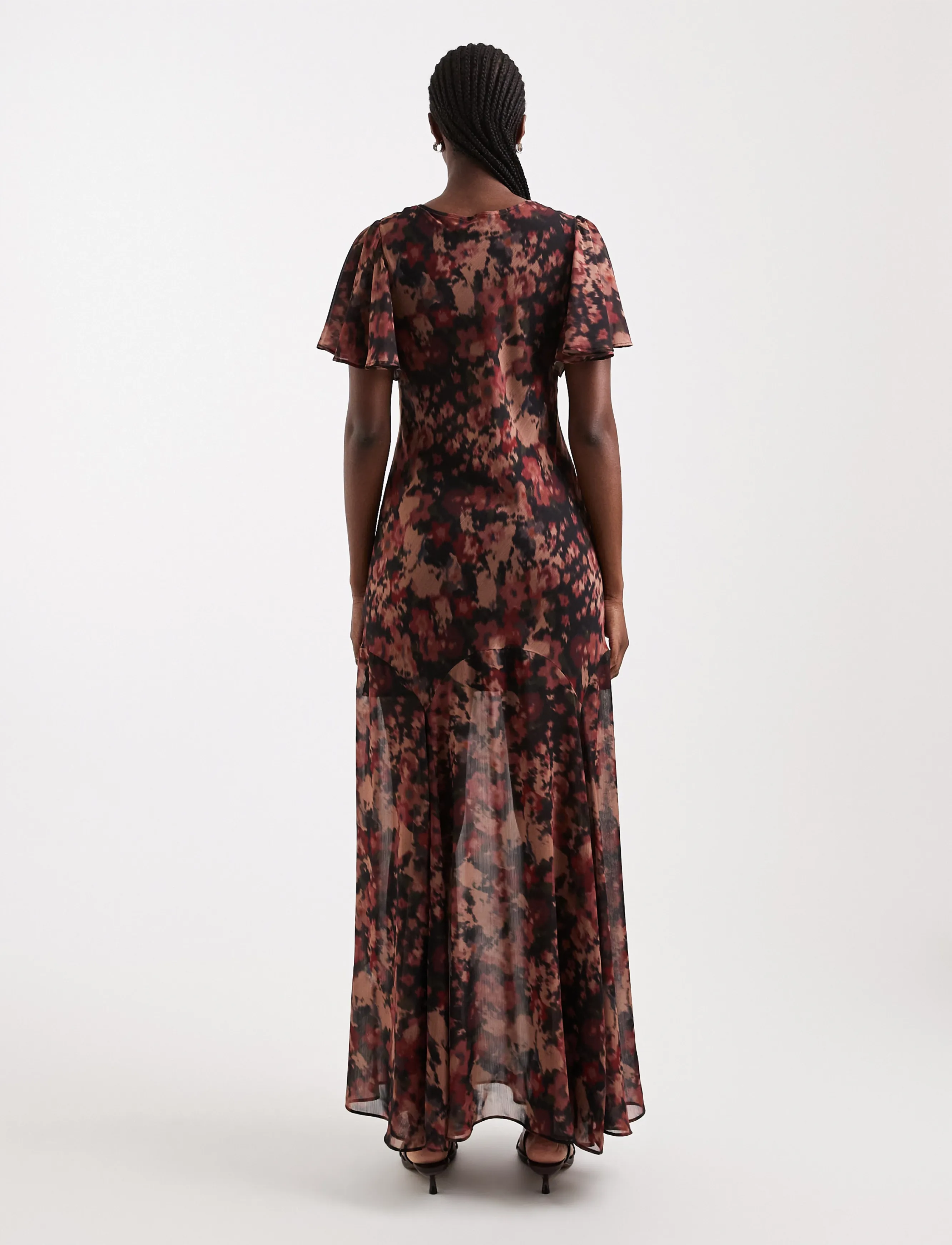 Topshop - TSCITHA FLORAL PRINT MAXI DRESS WVN - suvekleidid - withered rose - 3