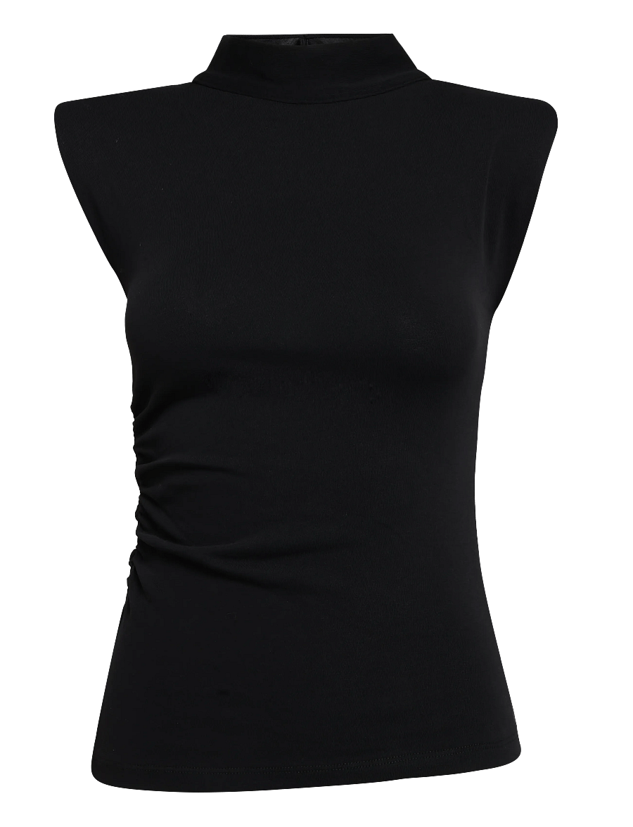 Topshop - TSBENDA S/S SCARF TANK TOP JRS - Ärmellose tops - jet black - 1