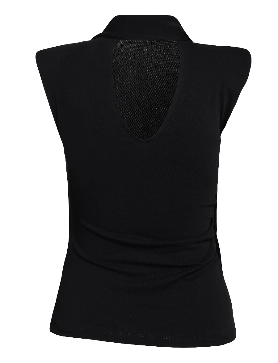 Topshop - TSBENDA S/S SCARF TANK TOP JRS - Ärmellose tops - jet black - 2