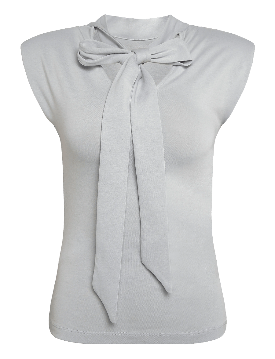 Topshop - TSBENDA S/S SCARF TANK TOP JRS - sleeveless tops - silver - 1