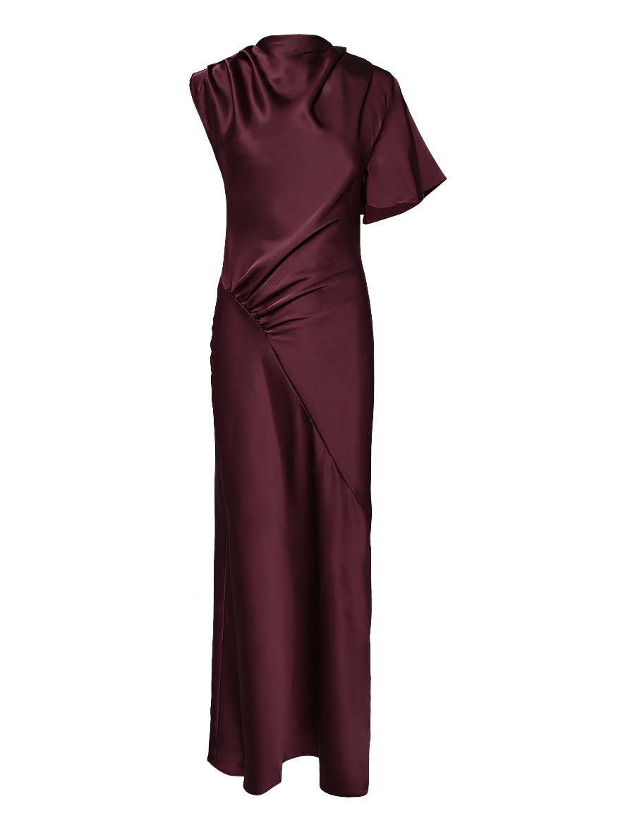 Topshop - TSCINDY ONE SHOULDER MAXI DRESS WVN - maxiklänningar - plum purple - 1
